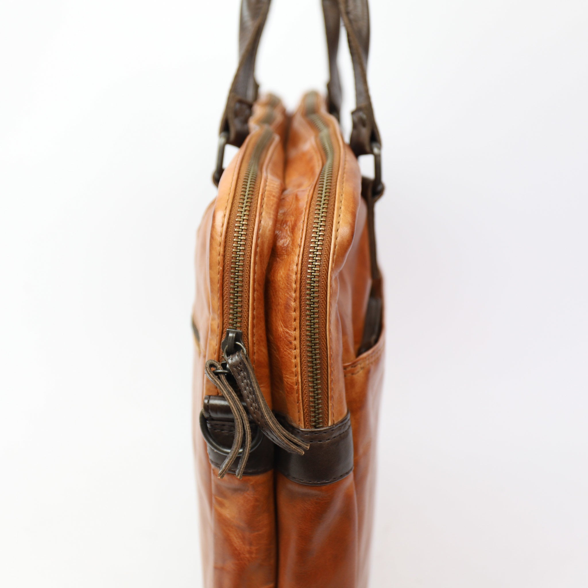 Laptop tasche 'Leandro' Cognac/Dunkelbraun