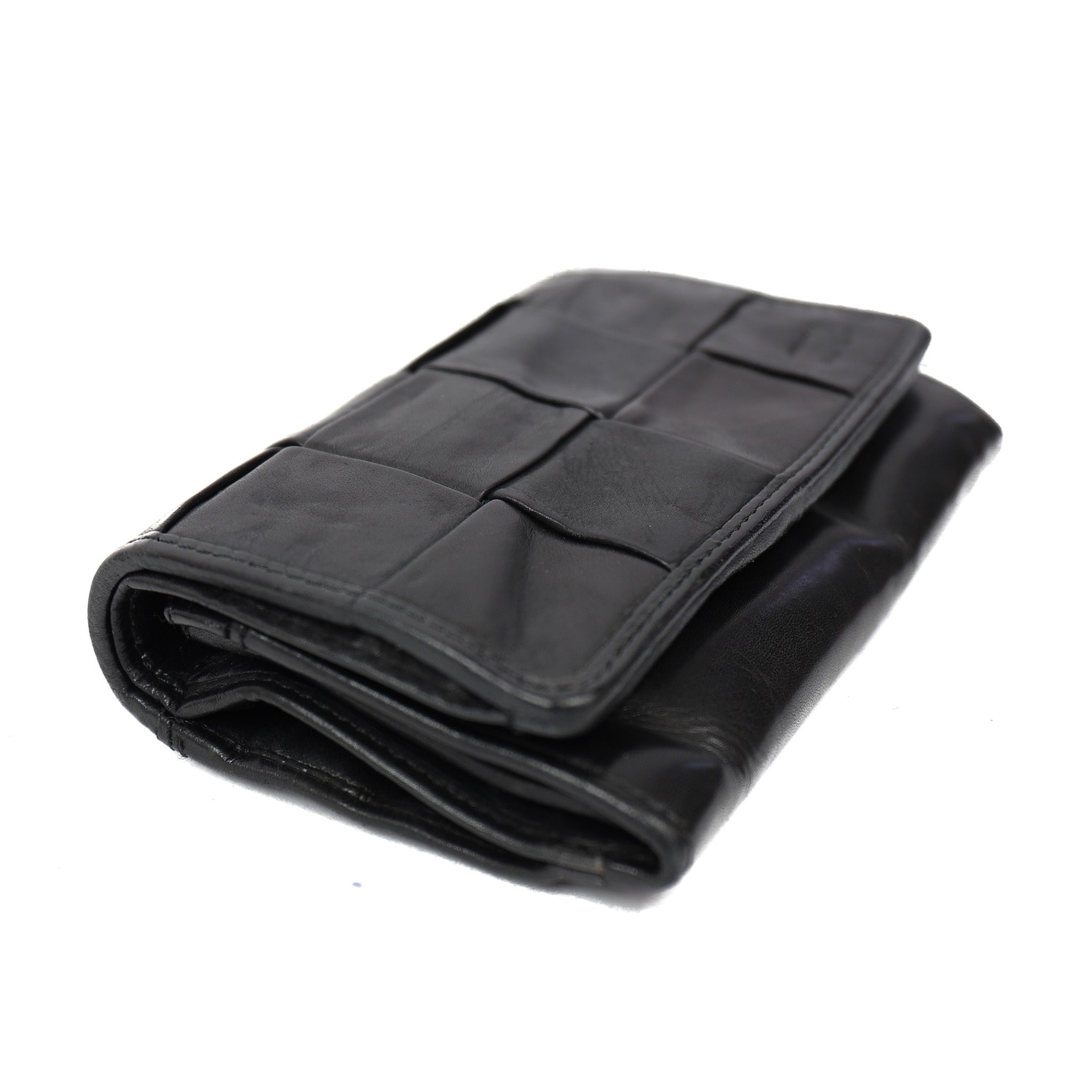 Wickelgeldbörse 'Flappie' schwarz geflochten - CL 19005