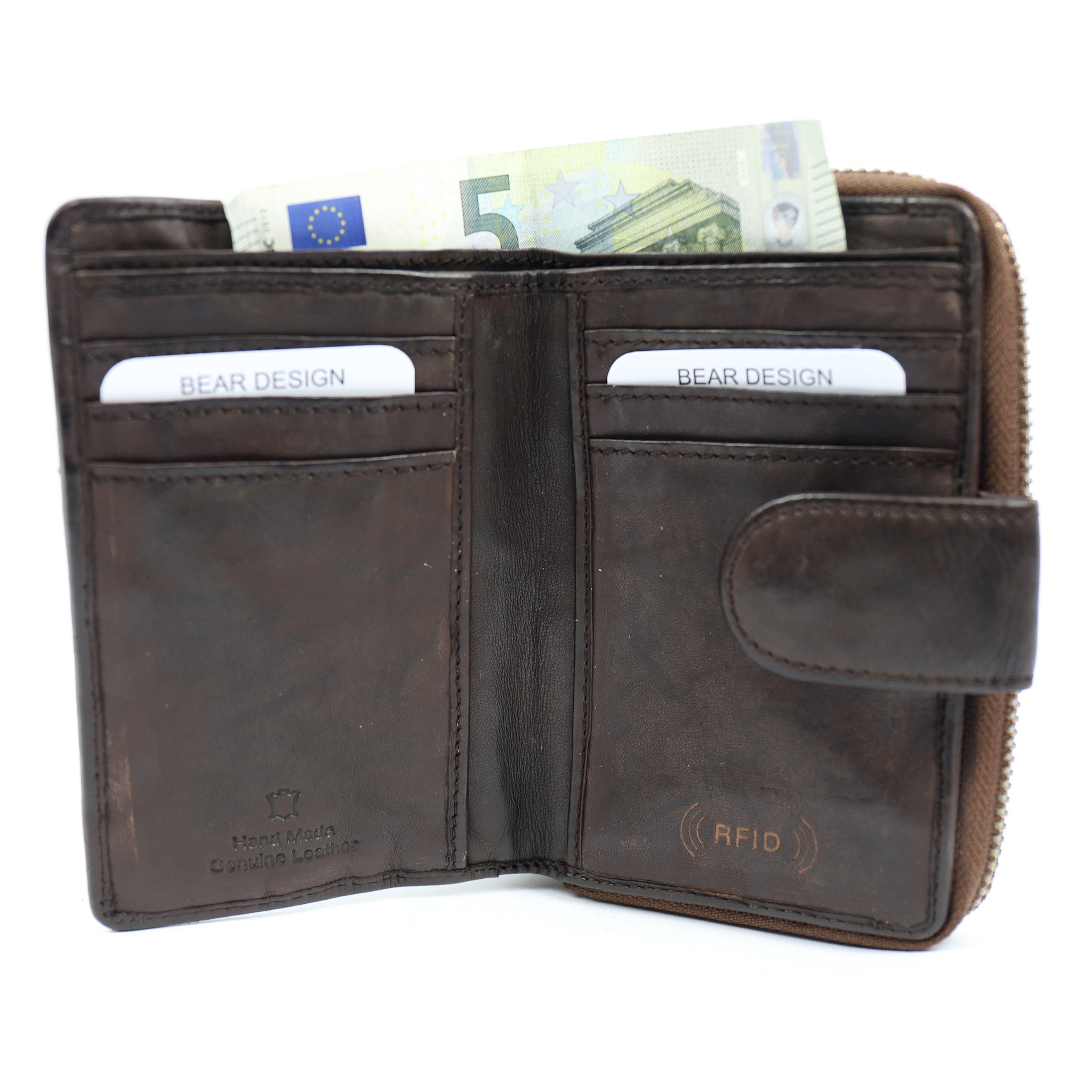 Reißverschluss-Geldbörse 'Loet' dunkelbraun - CL 13550