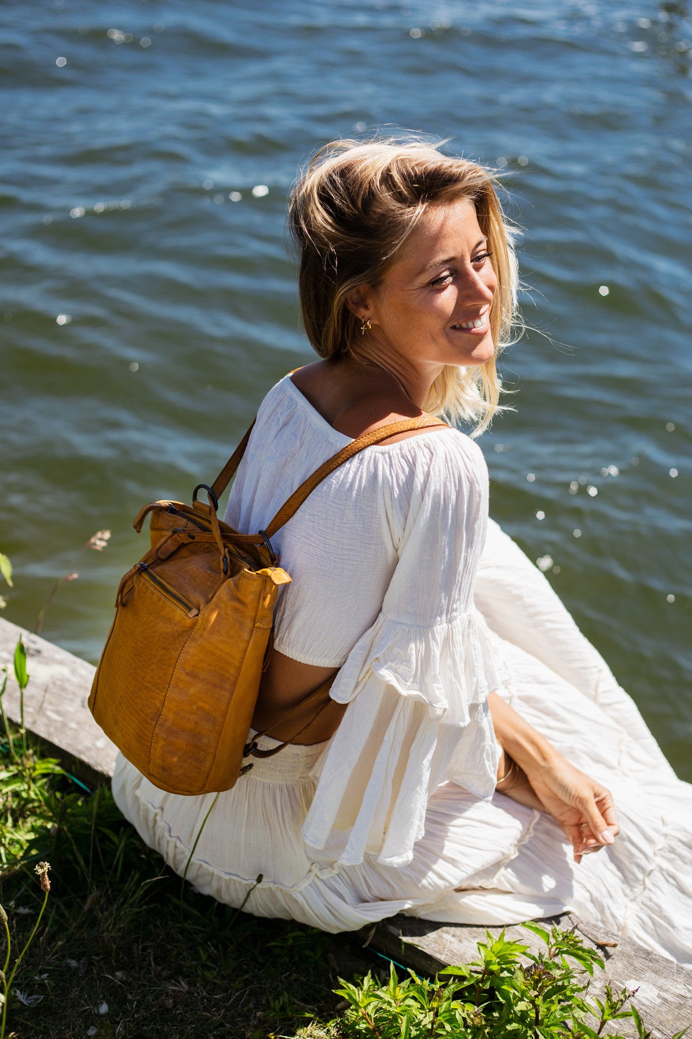 Rucksack/Umhängetasche 'Sandy' Ockergelb