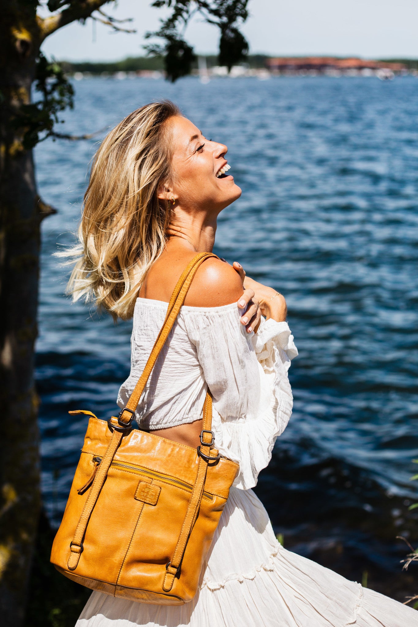 Rucksack/Umhängetasche 'Sandy' Ockergelb