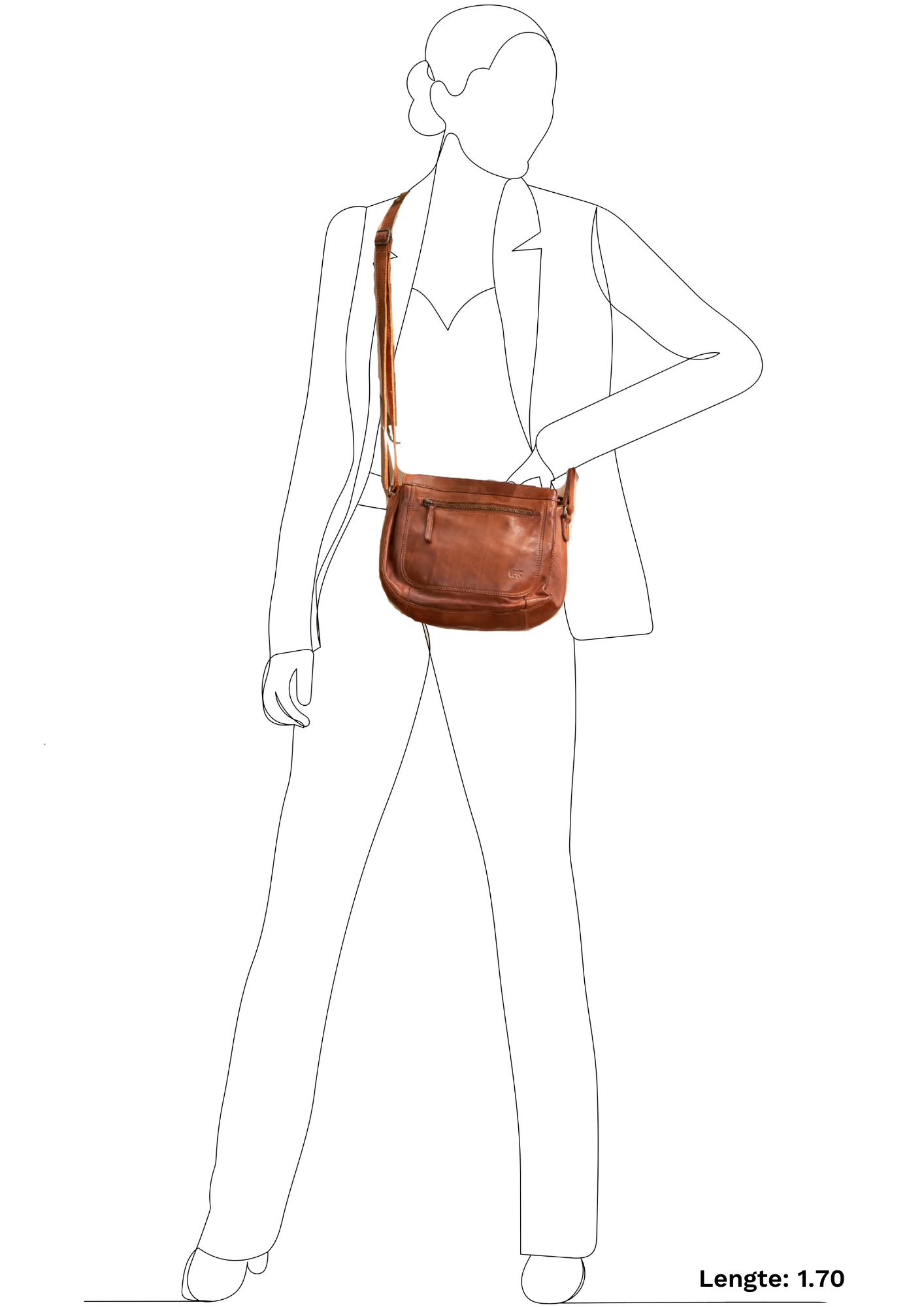 Umhängetasche 'Miley' cognac - CL 41707