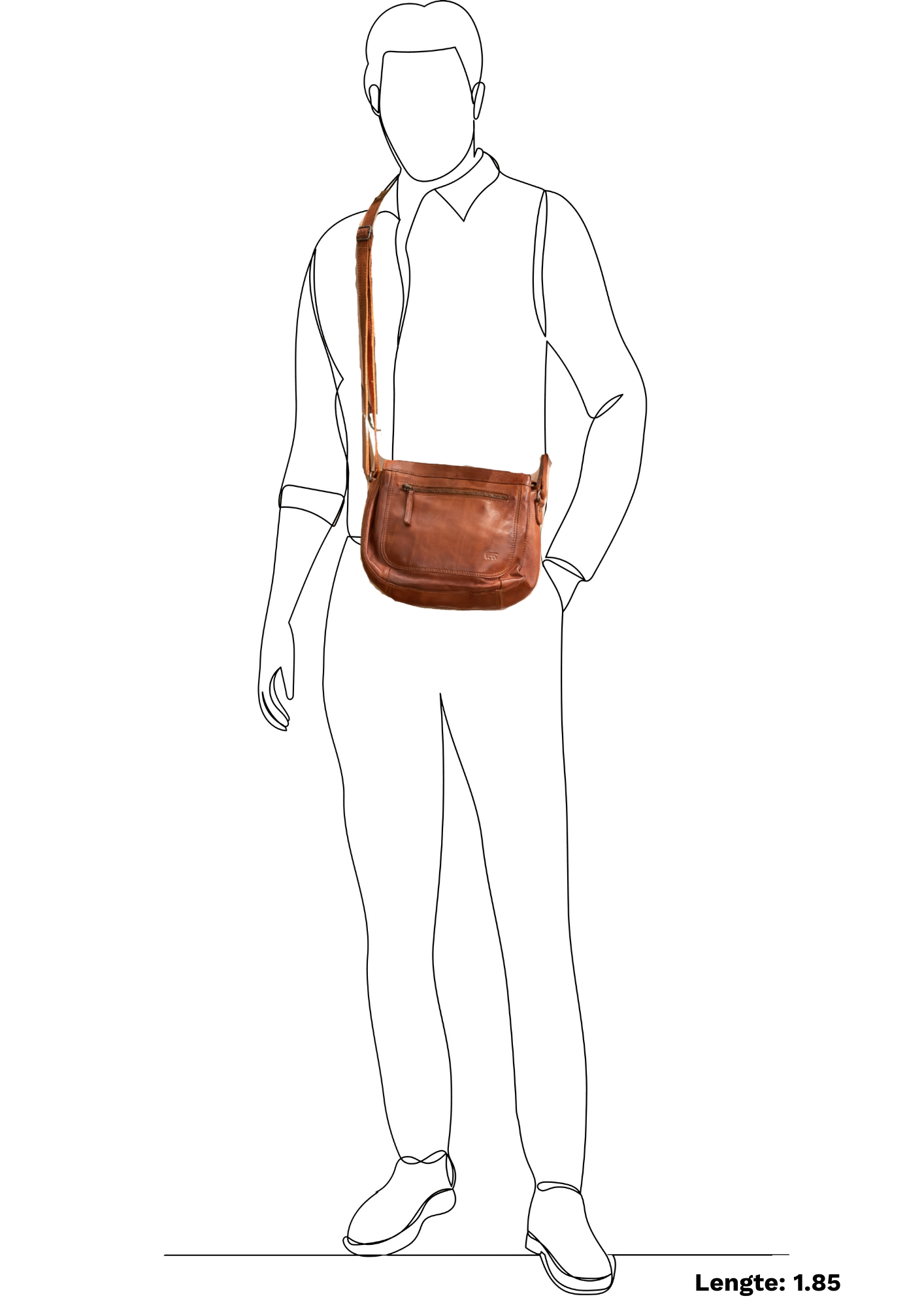 Umhängetasche 'Miley' cognac - CL 41707