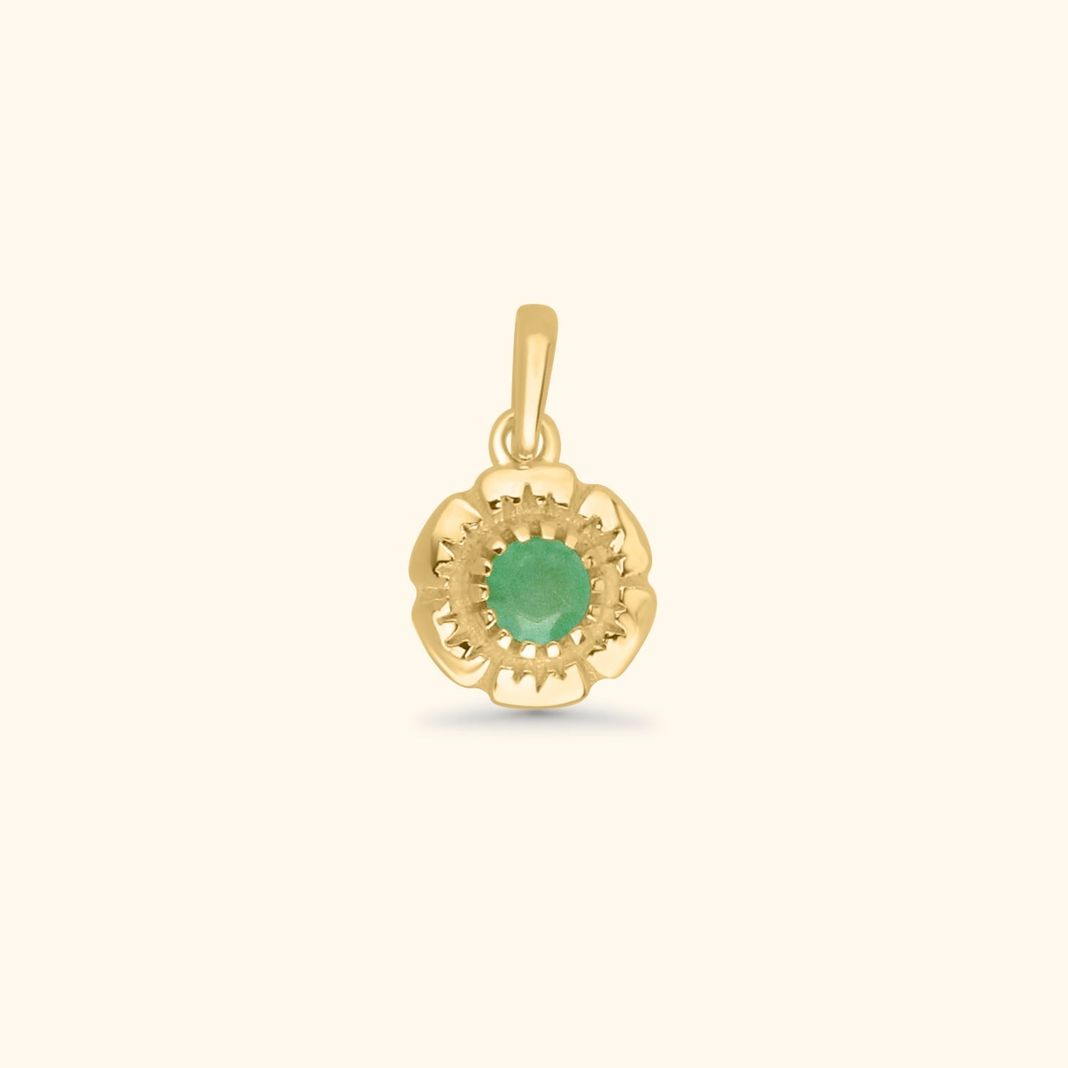 Smaragd-Blumen-Halskette | Gold Plated
