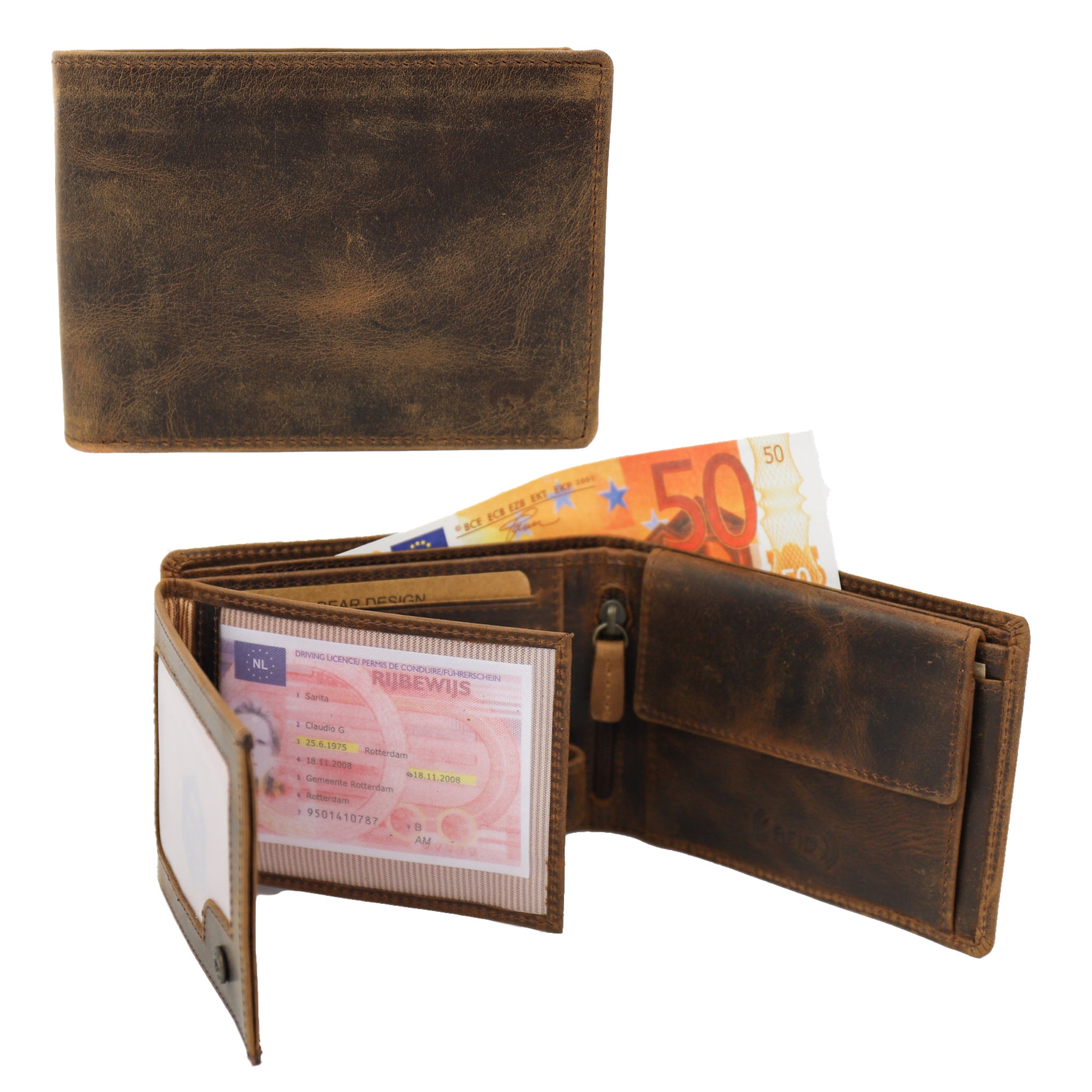 Brieftasche 'Jan' vintage braun