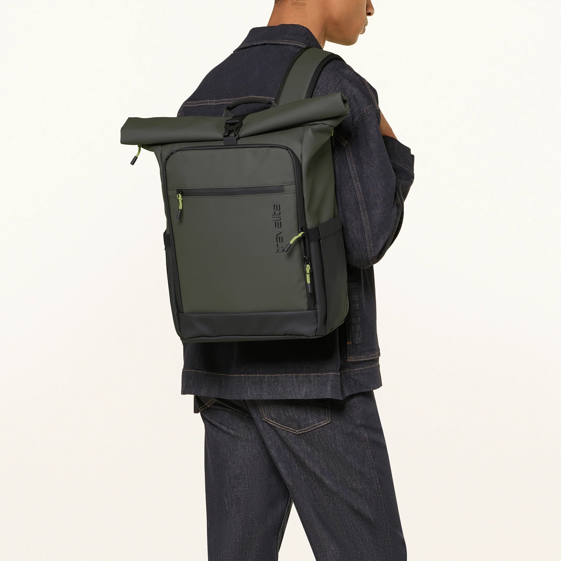 Briize - Wasserabweisender Rollup Rucksack M 15.6” Khaki