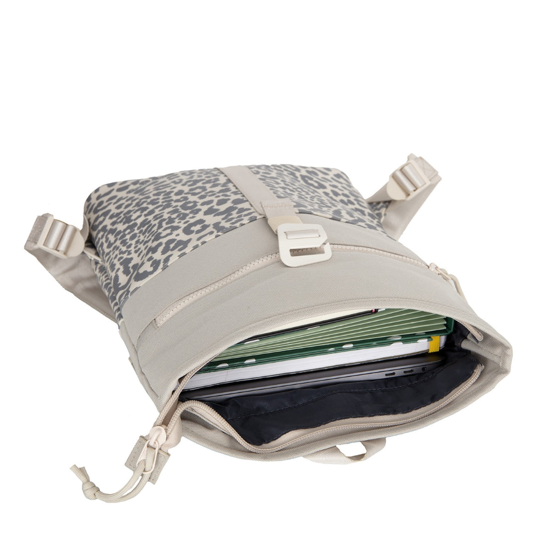 Urban Leopard - Mini Wasserabweisender Rolltop-Rucksack 'Los Angeles' 7L Beige