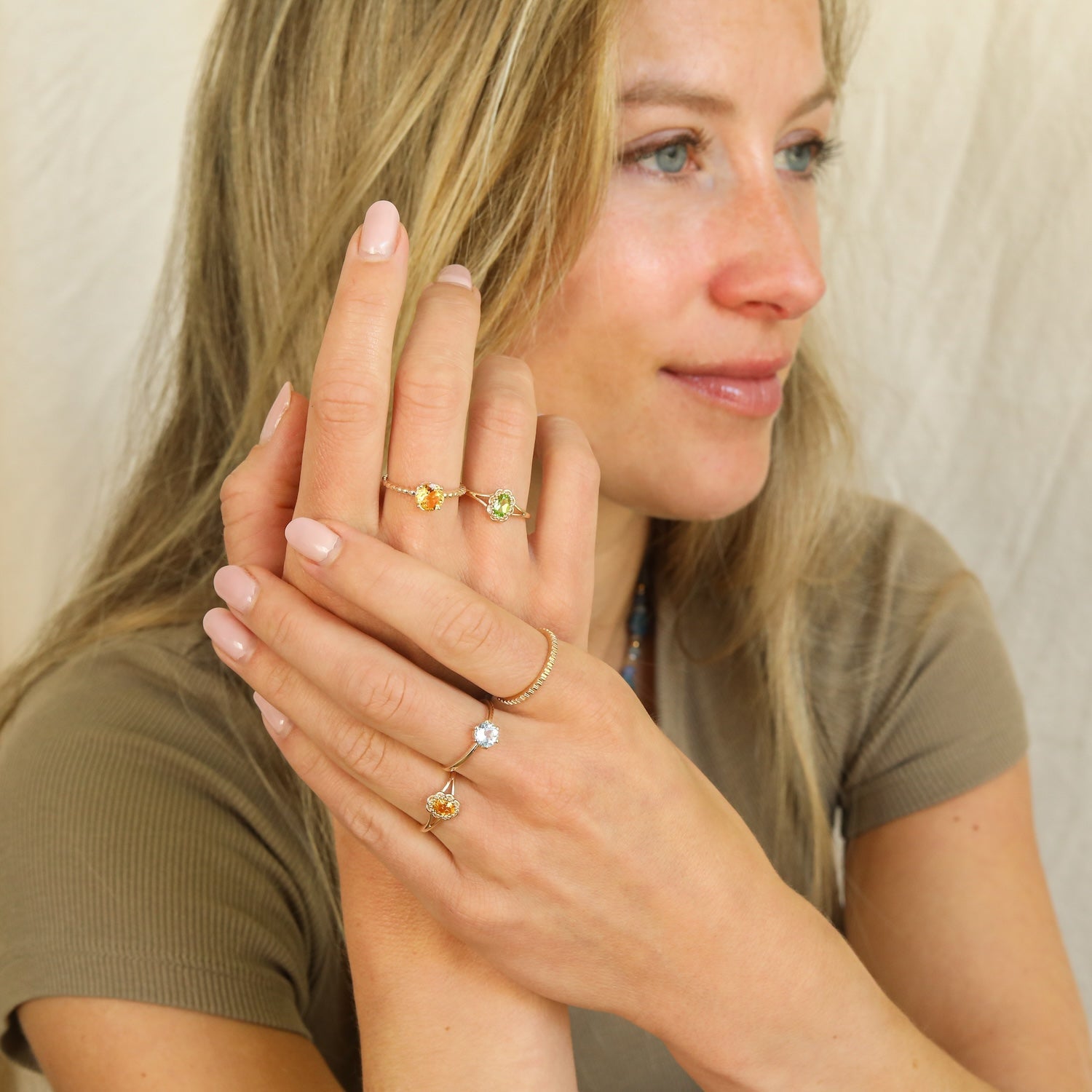 Citrin-Blumenring | 14K Gold