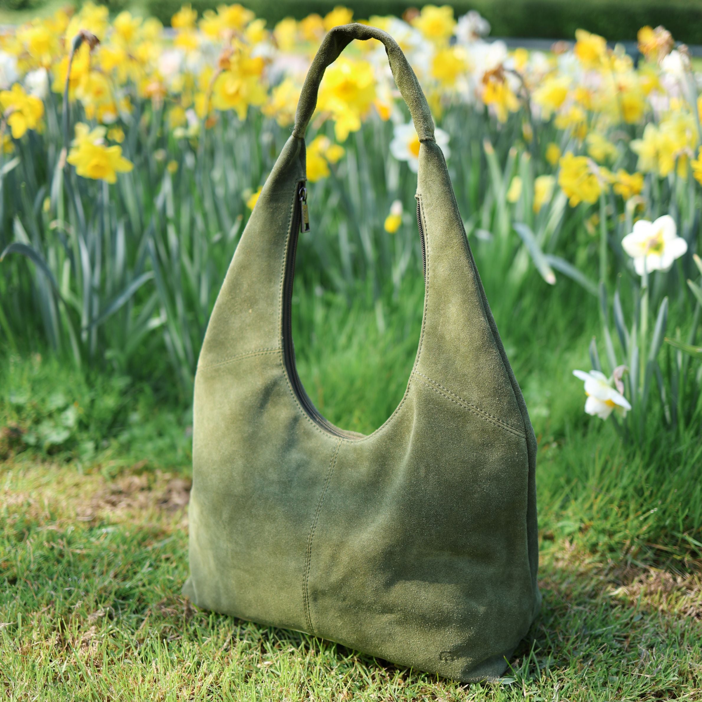 Velours Beuteltasche 'Pauline' Grün