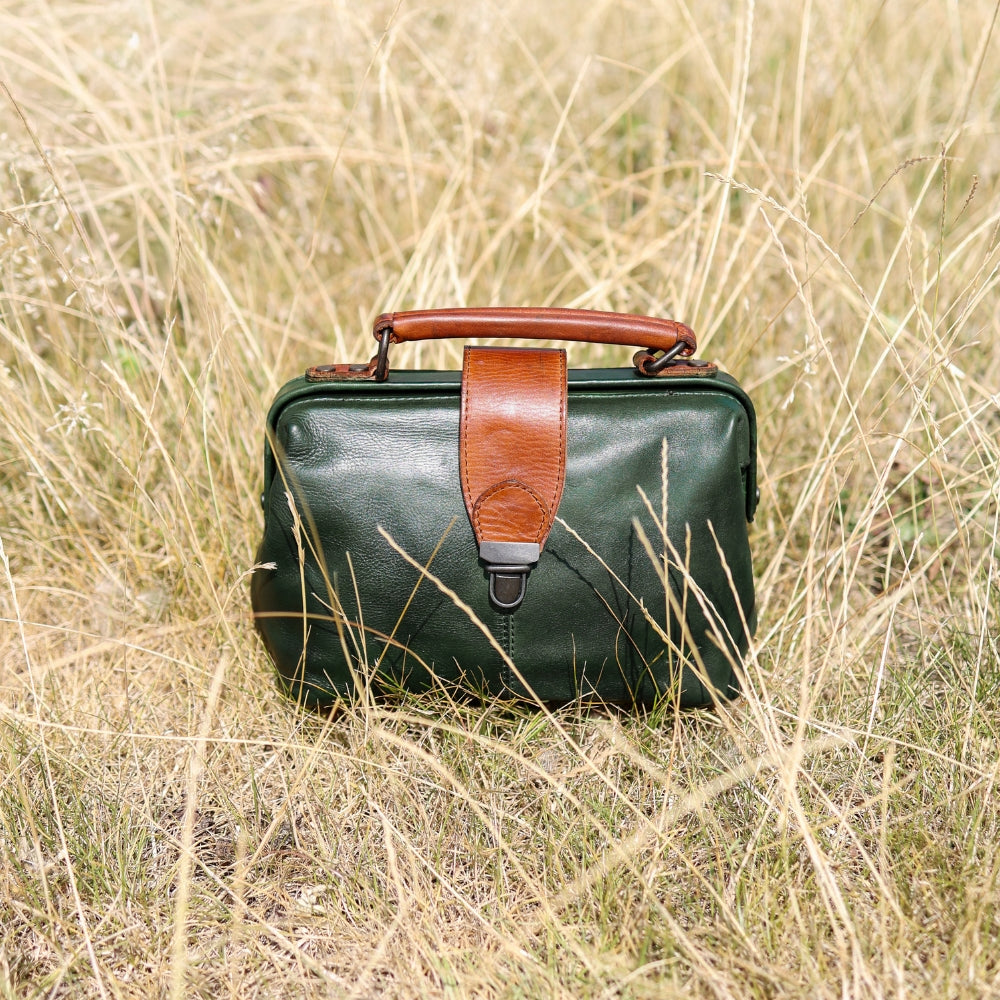 Mini-Arzttasche 'Julia' M Grün/Cognac
