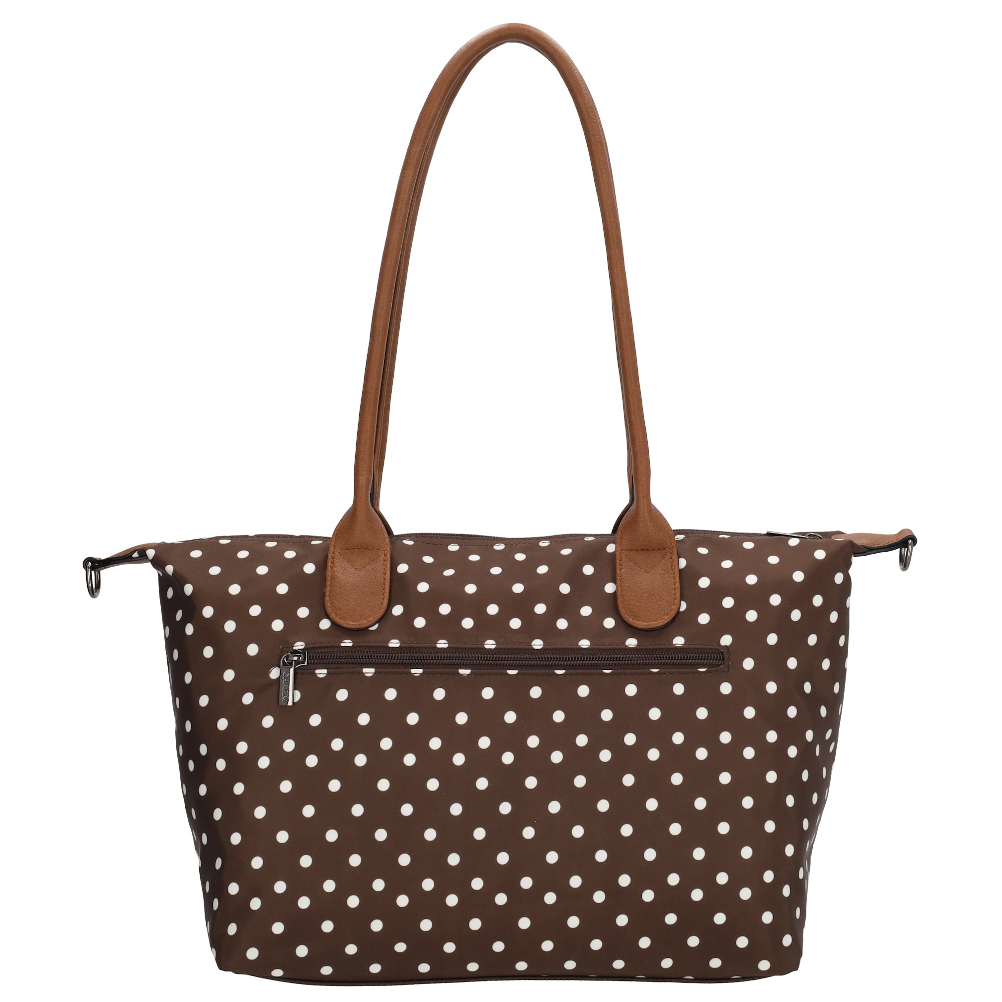 Buckingham - Shopper stippen wit-donkerbruin