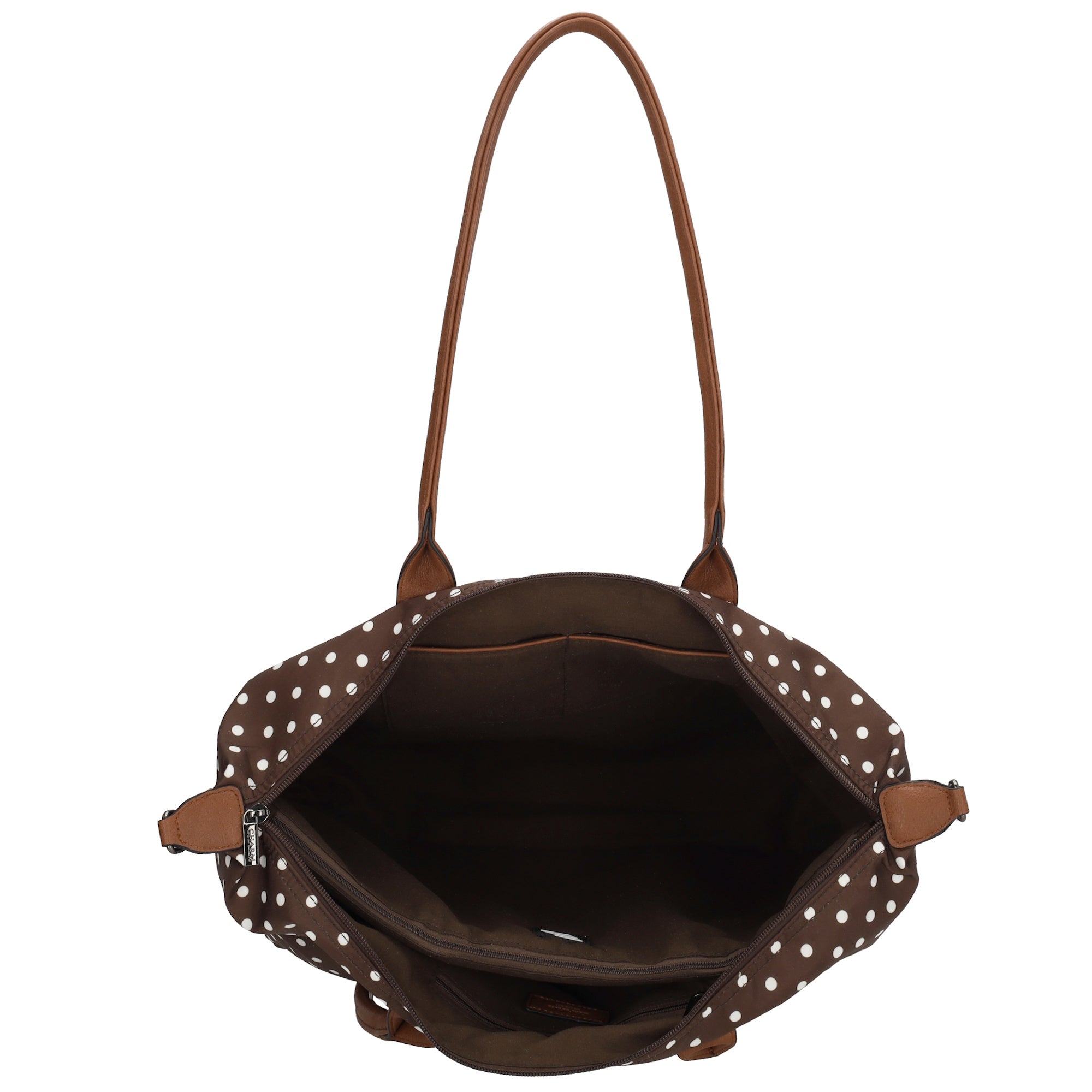 Buckingham Laptoptasche 15.6 Zoll Punkte Weiß-Dunkelbraun