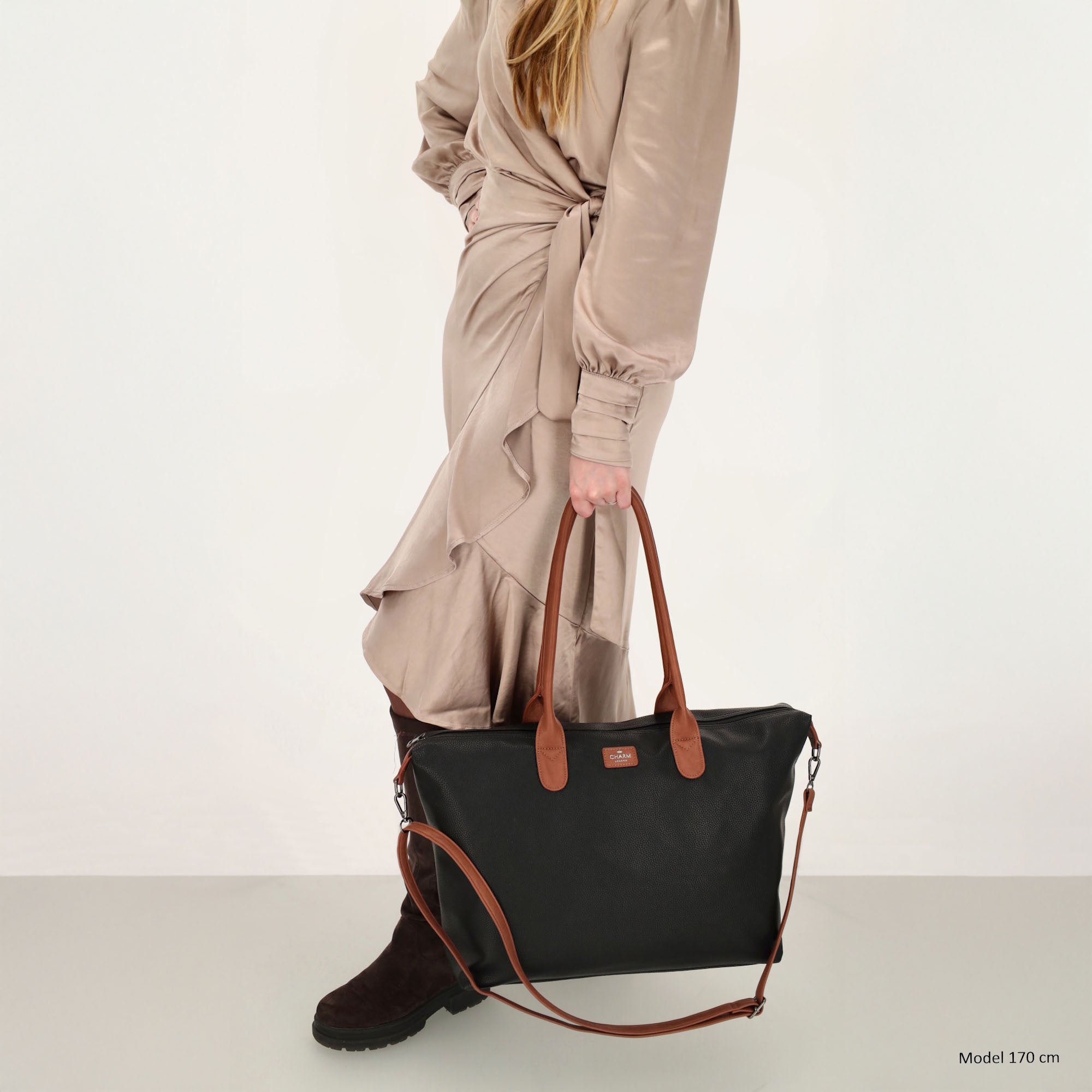 Buckingham Laptoptas 15.6 inch zwart-cognac