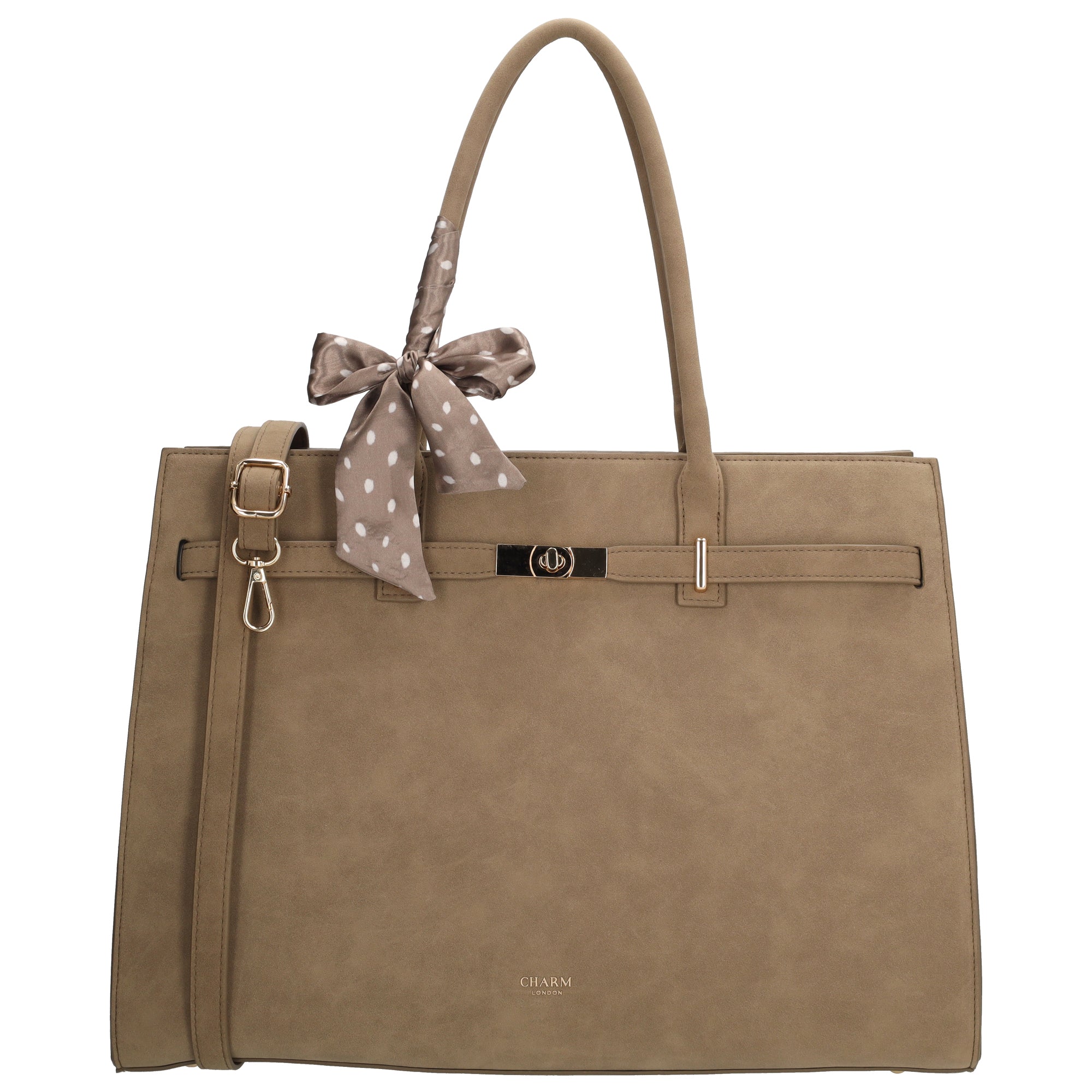 The Hamptons Village - Suèdine Laptoptas 15.6” taupe