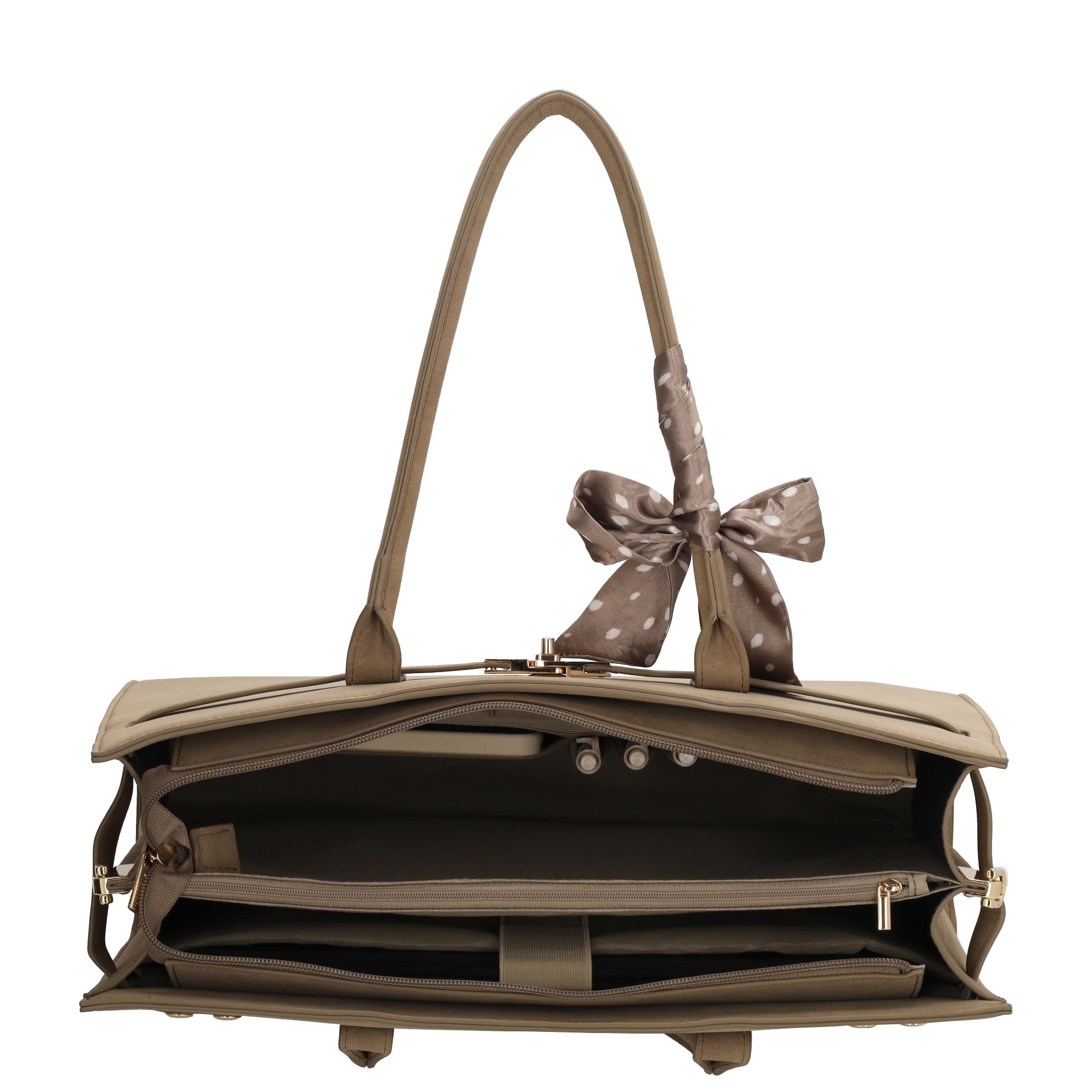 The Hamptons Village - Suèdine Laptoptas 15.6” taupe