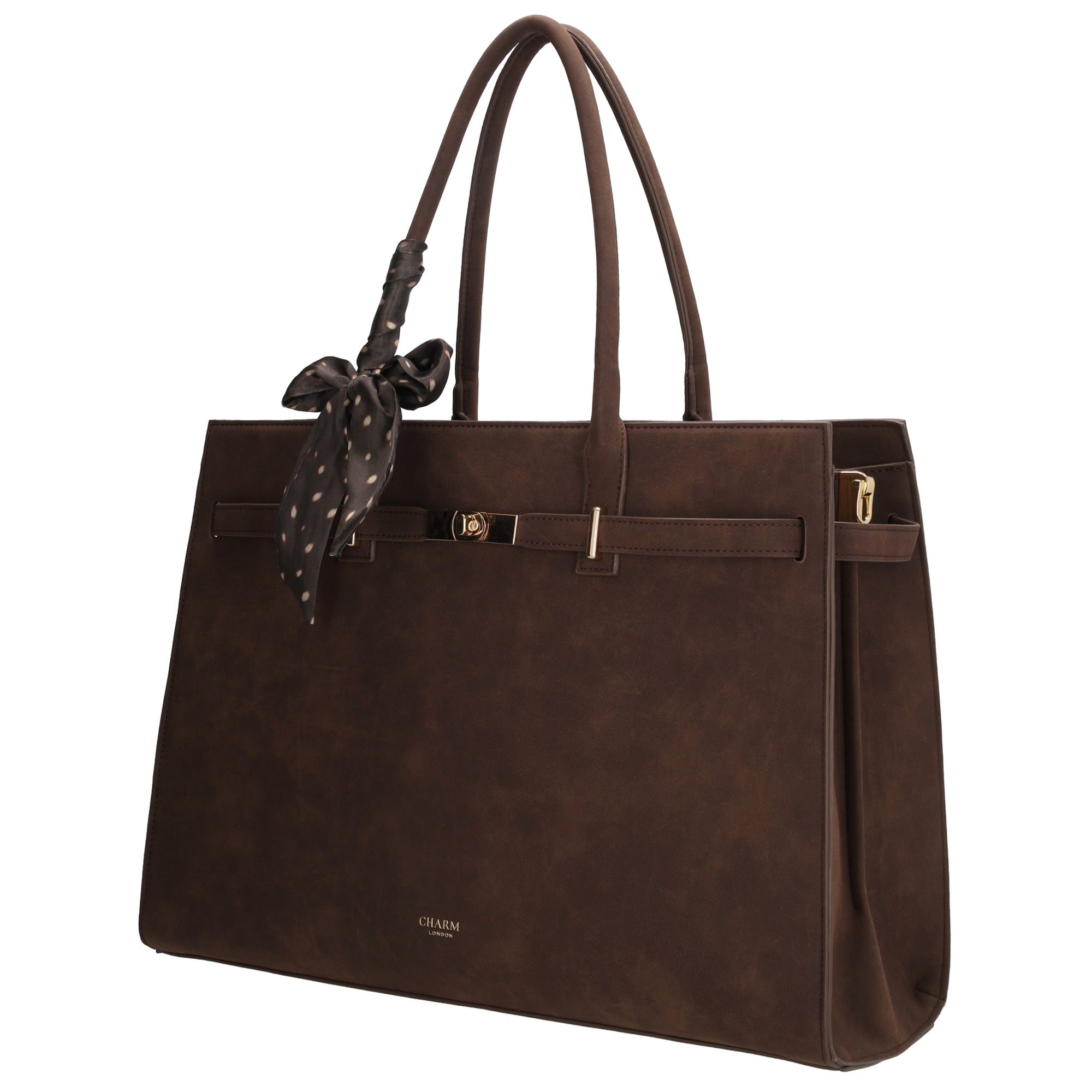 The Hamptons Village - Suèdine Laptoptas 15.6” donkerbruin