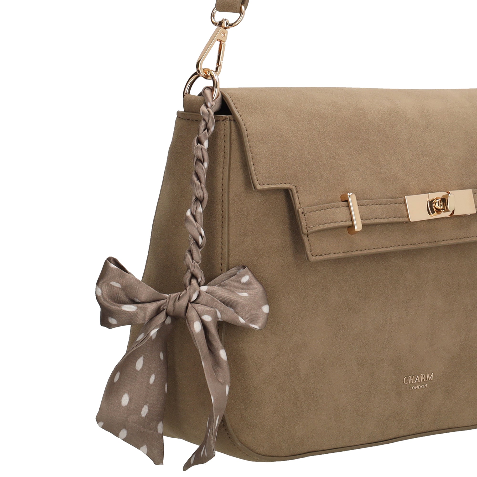 The Hamptons Village - Suèdine Schoudertas taupe