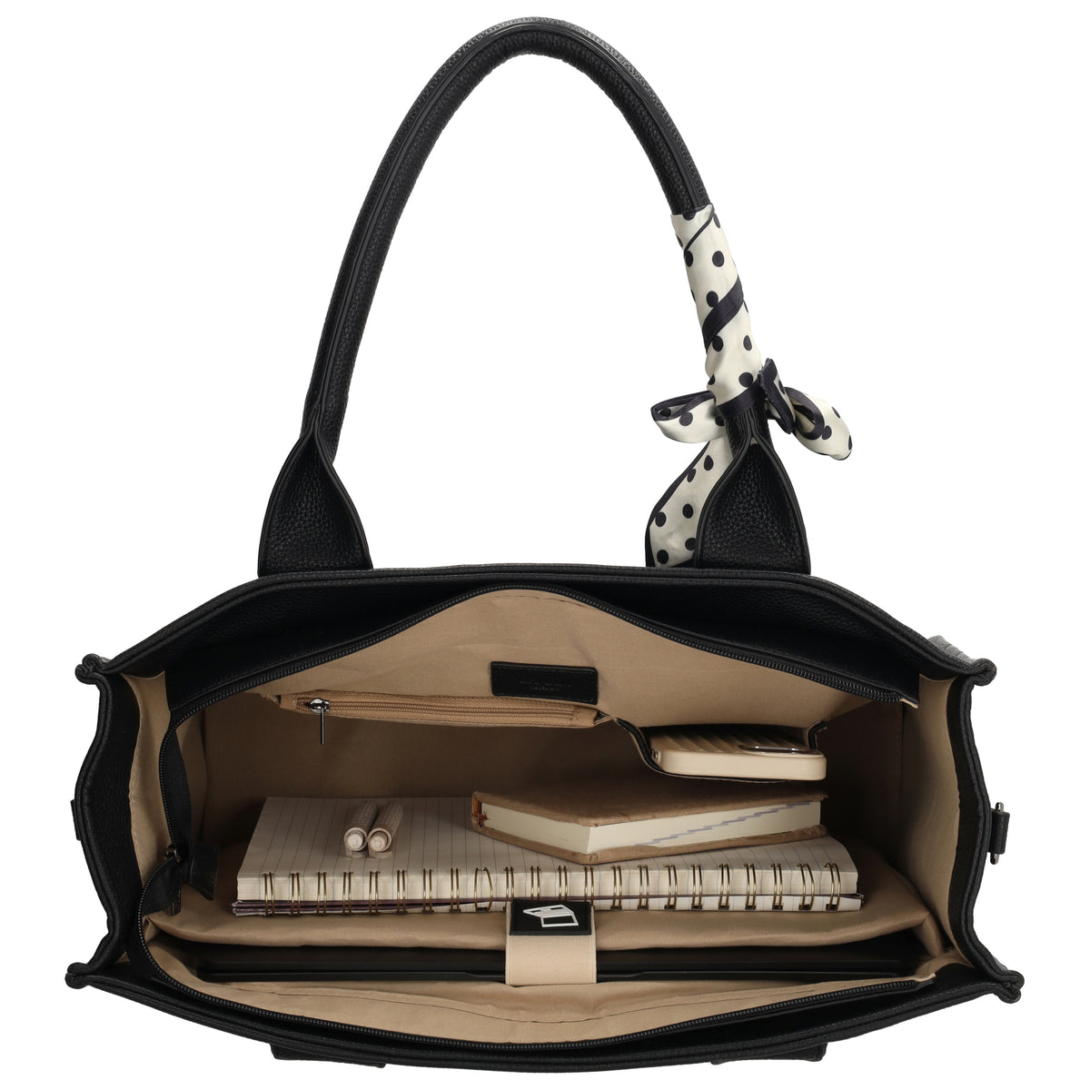 Bond Avenue - Laptoptasche 15.6” Schwarz mit Punktmuster