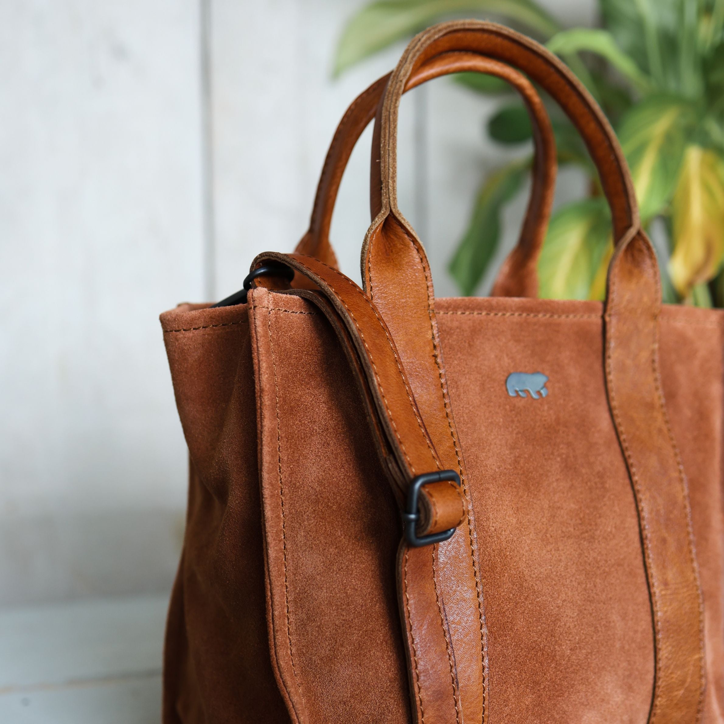 Velours Mini Tote Bag 'Nova' Cognac