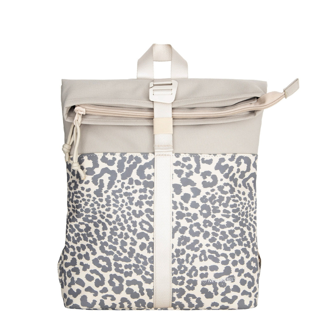 Urban Leopard - Mini Wasserabweisender Rolltop-Rucksack 'Los Angeles' 7L Beige