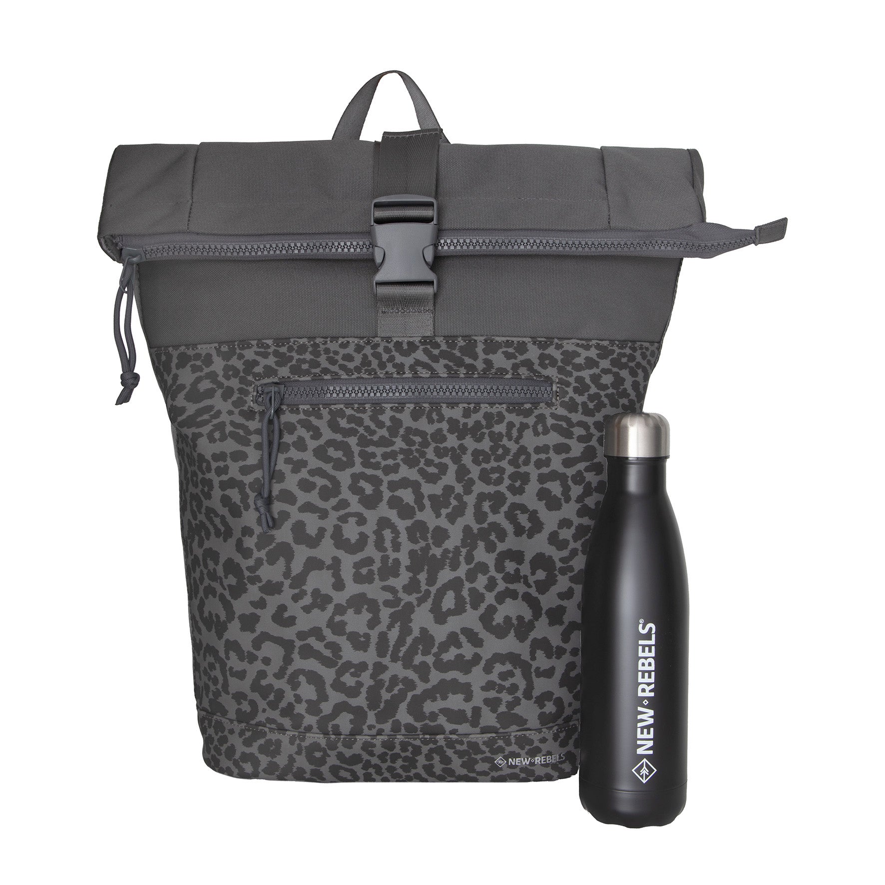 Urban Leopard - Wasserabweisender Rolltop-Rucksack 'New York' 21L Grau