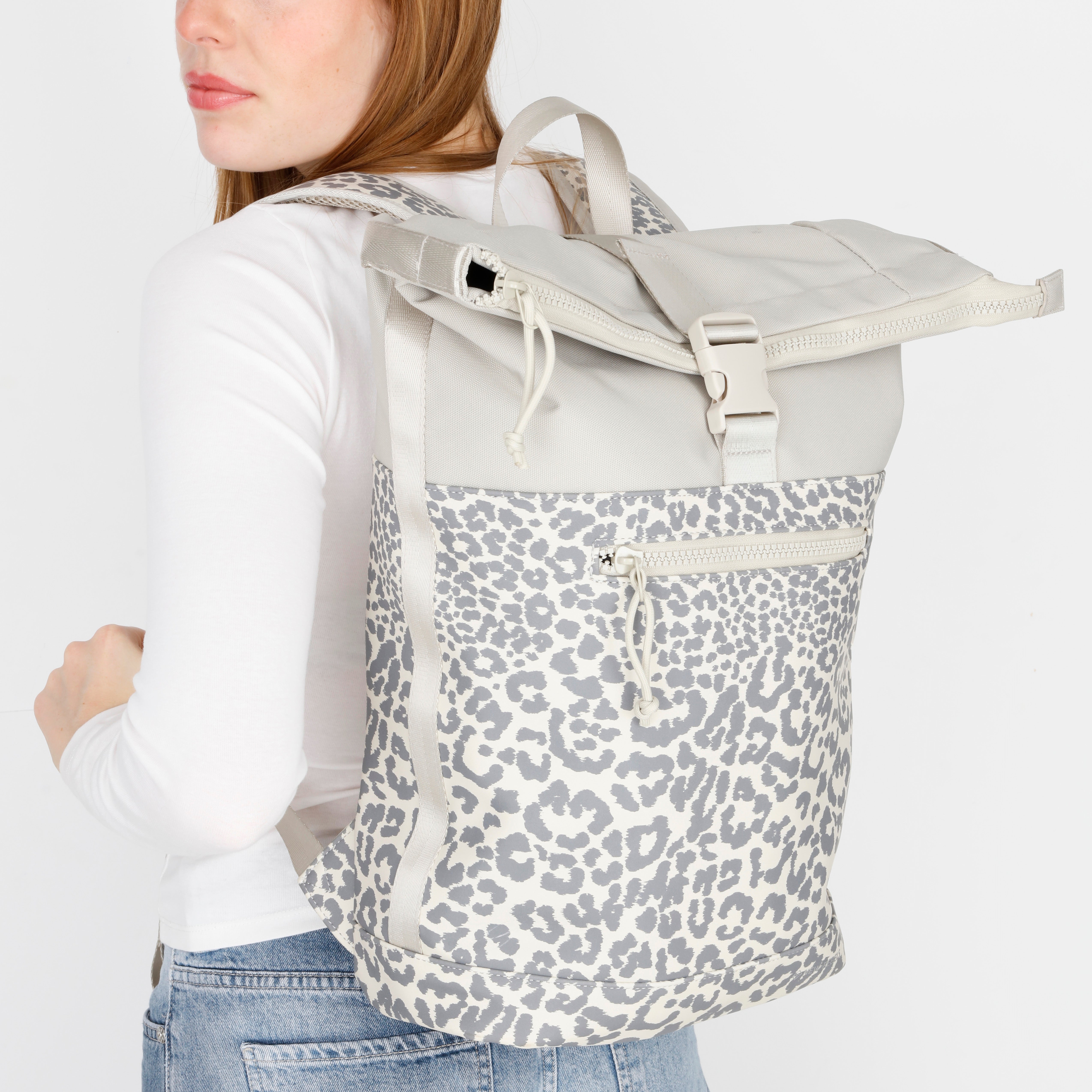 Urban Leopard - Wasserabweisender Rolltop-Rucksack 'New York' 21L Beige