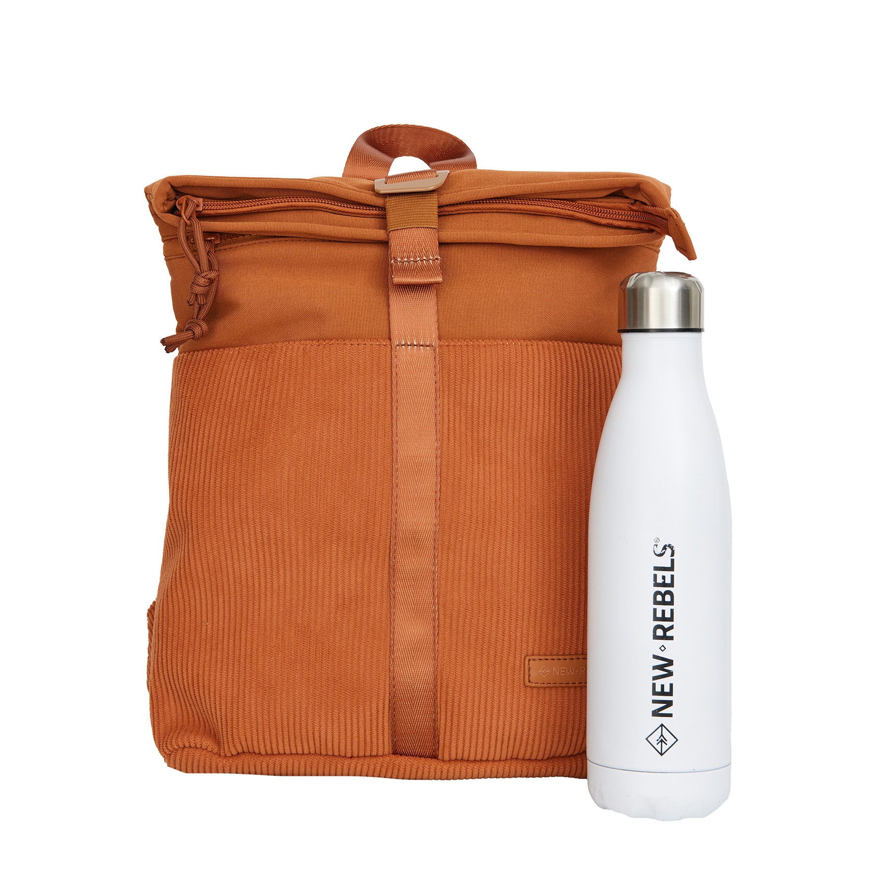 Ribbi - Rolrugzakje 'Los Angeles' mini coffee brown 7L