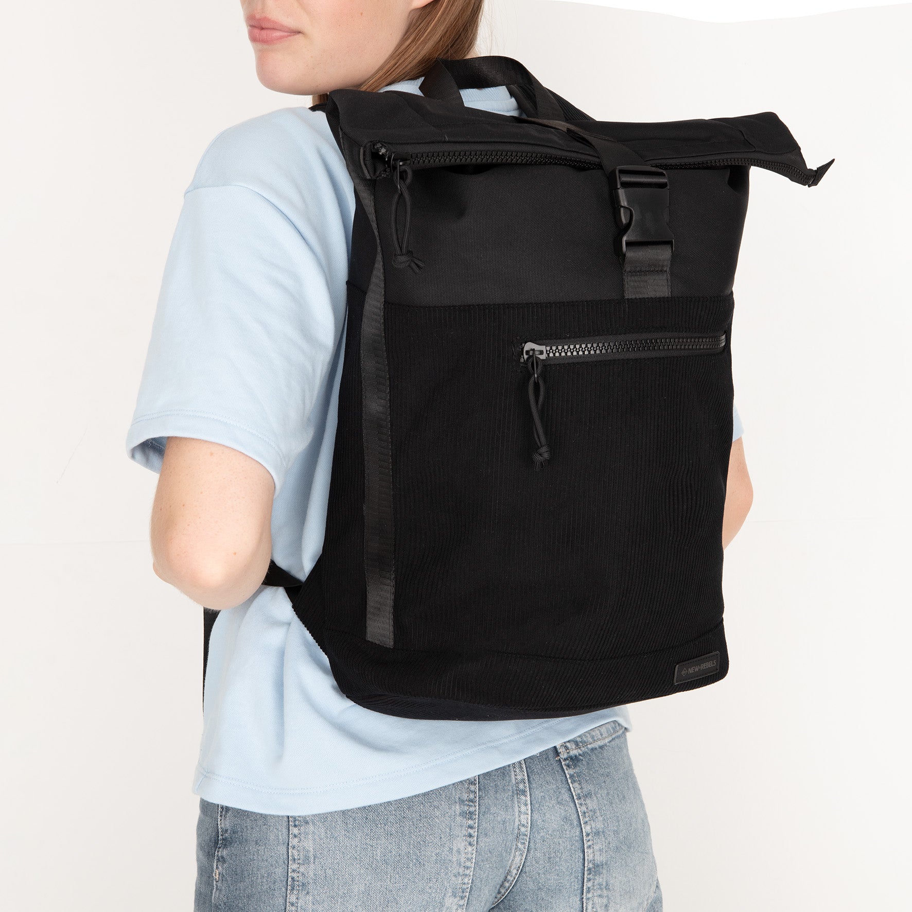 Ribbi - Rolrugzak 'New York' black 17-21L