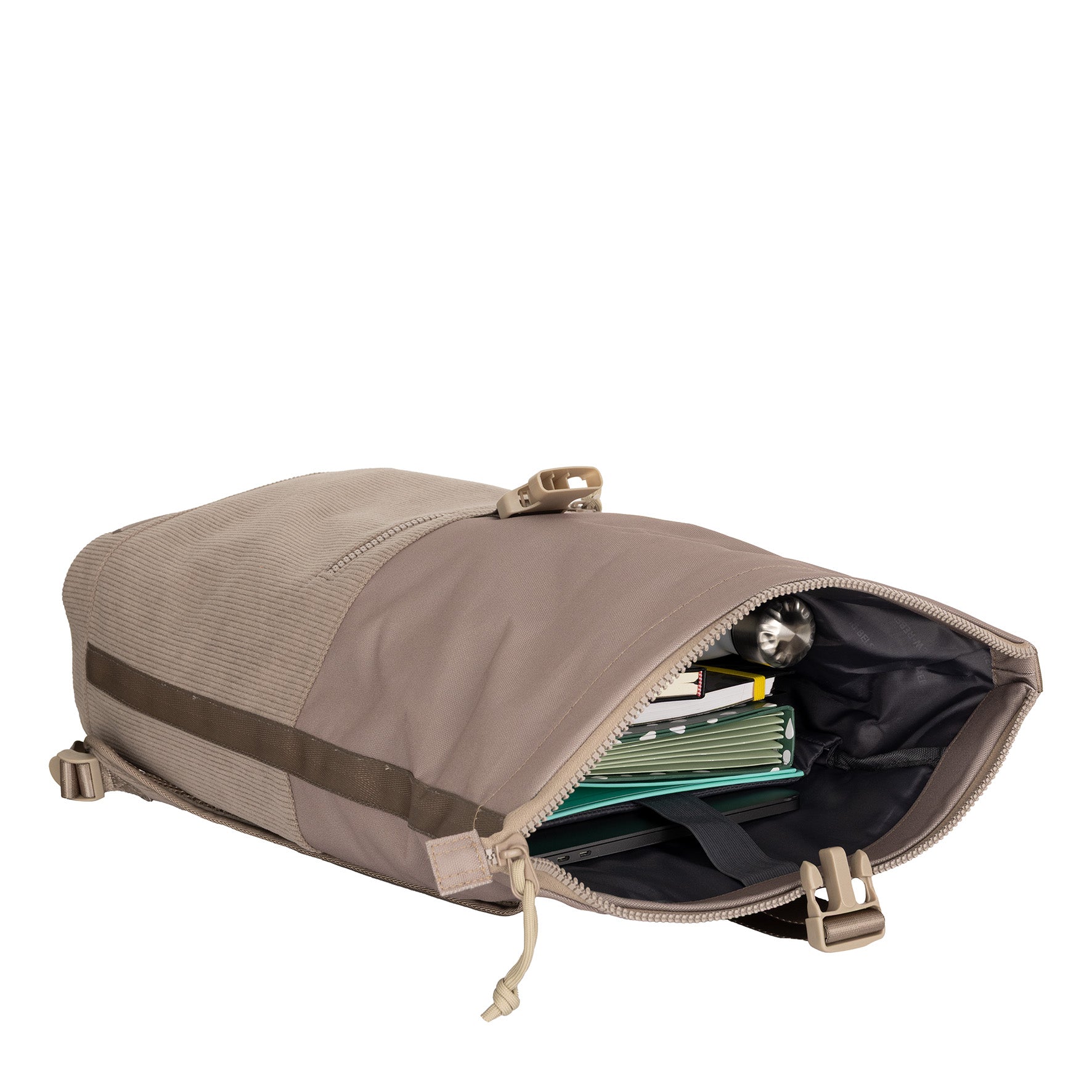 Ribbi - Rollrucksack 'New York' Taupe 17–21L