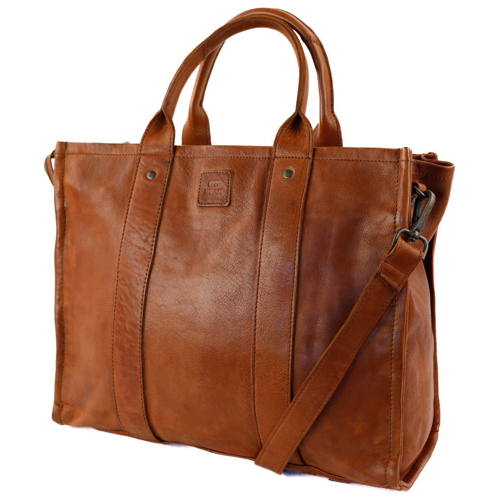 Laptoptasche/Tote Bag 15.6” 'Pepe' XL Cognac