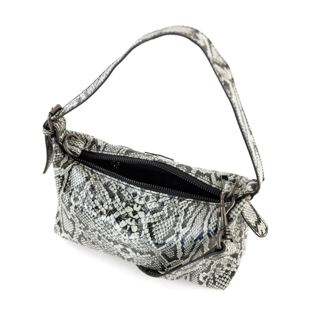 Kleine Hand-/Umhängetasche 'Gemma' Snake Grey