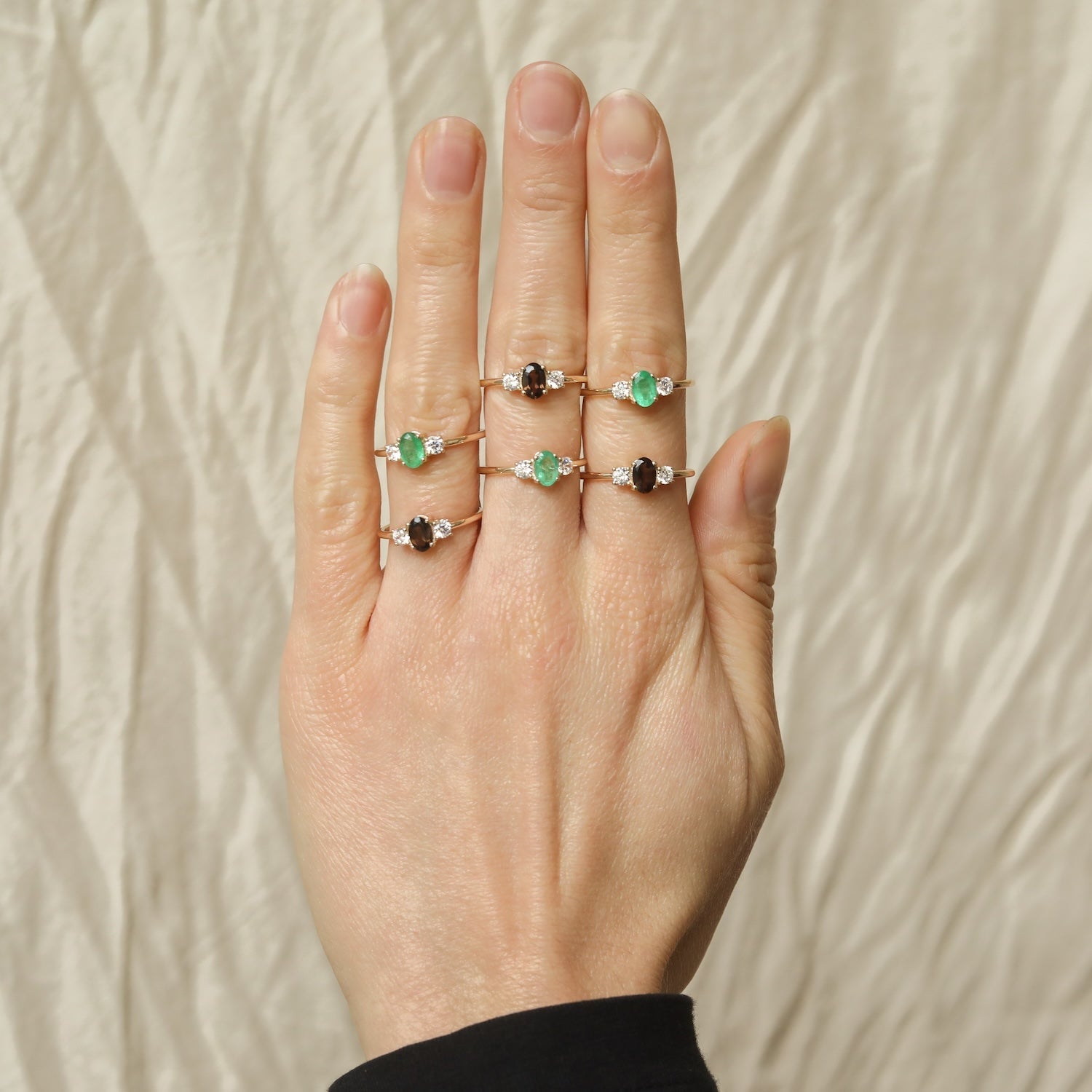 Liv Smoky duo ring | 9K