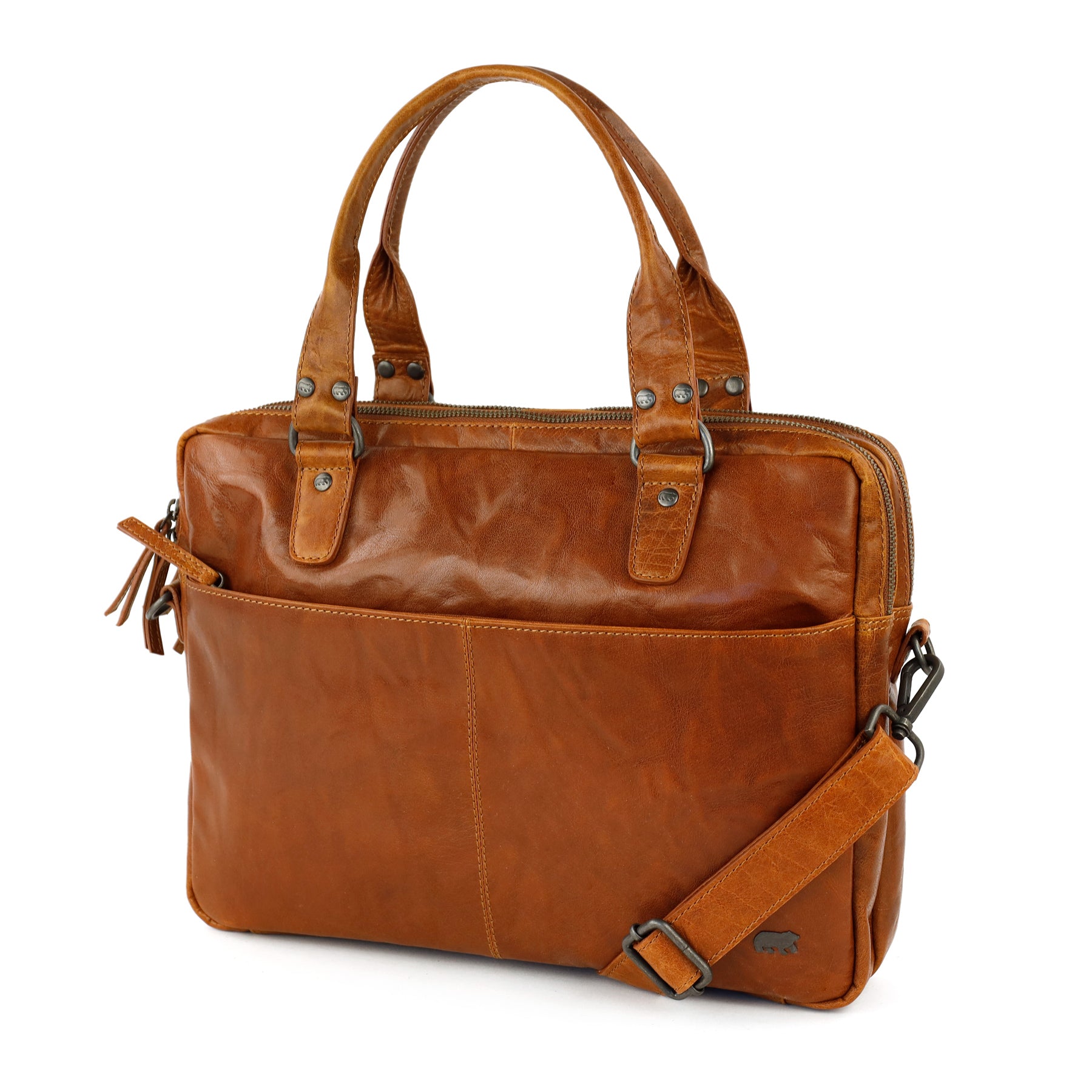 Kleine Laptoptasche 14" 'Teun' Andorra Cognac