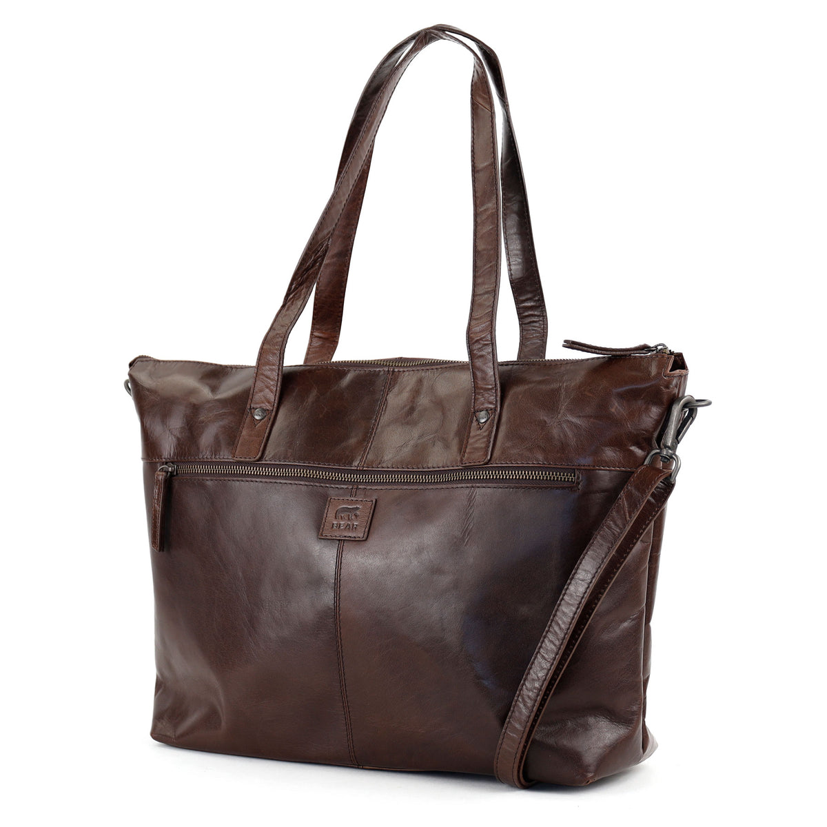 Laptoptas/shopper 15.6” 'Manouk' Andorra donkerbruin