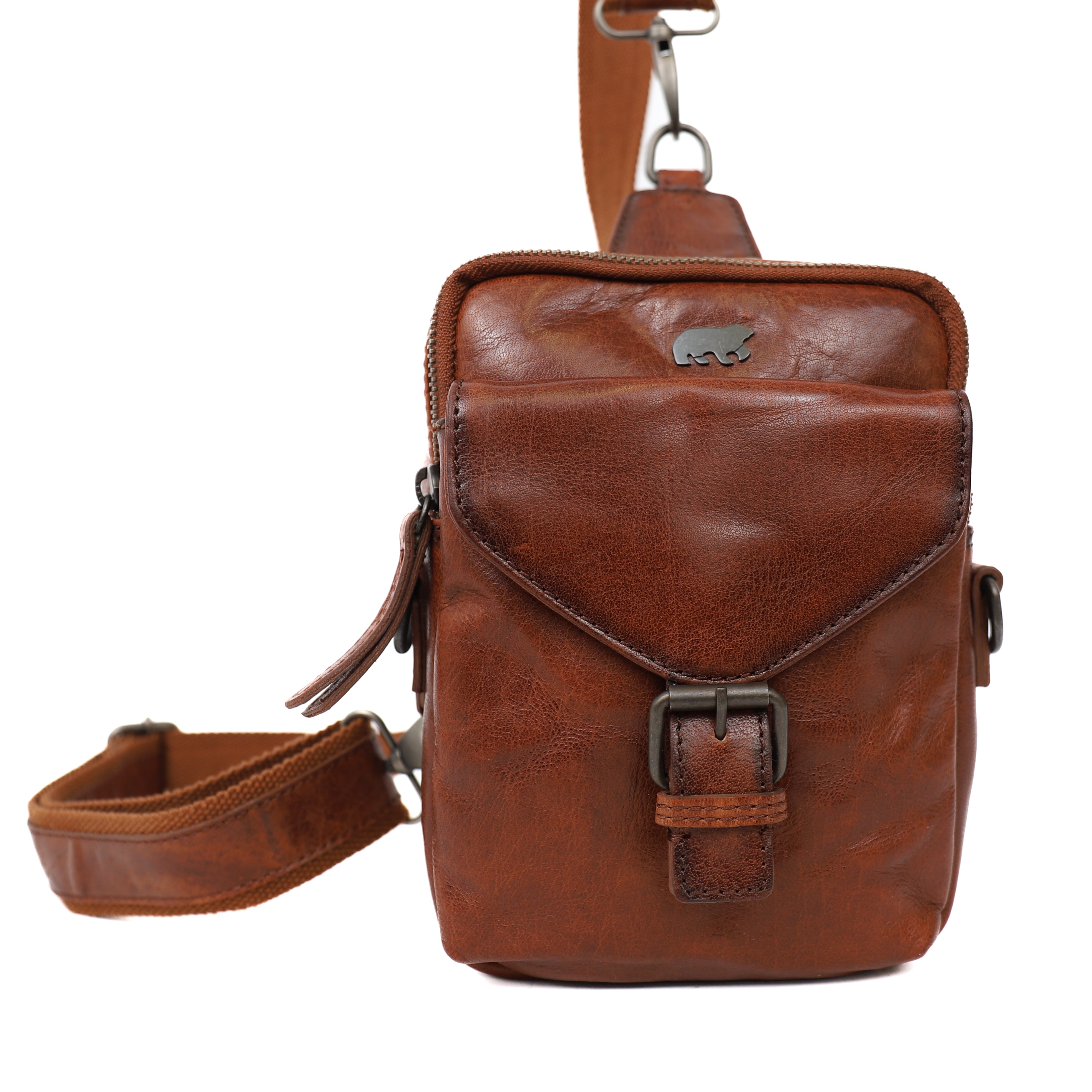 Crossbody Tasche/Umhängetasche 'Noah' Cognac