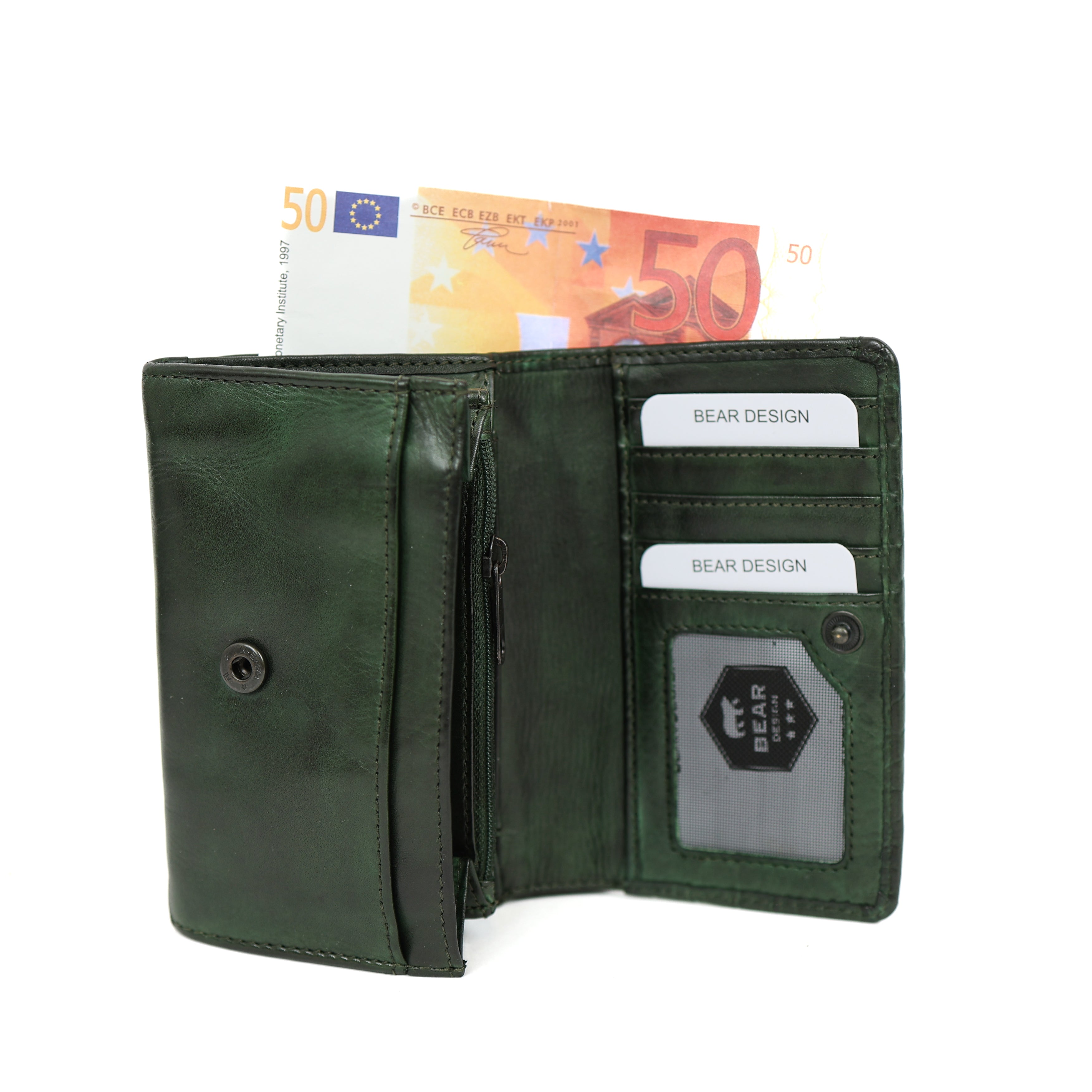 Wickelgeldbörse 'Flappie' groen croco - CL 15572