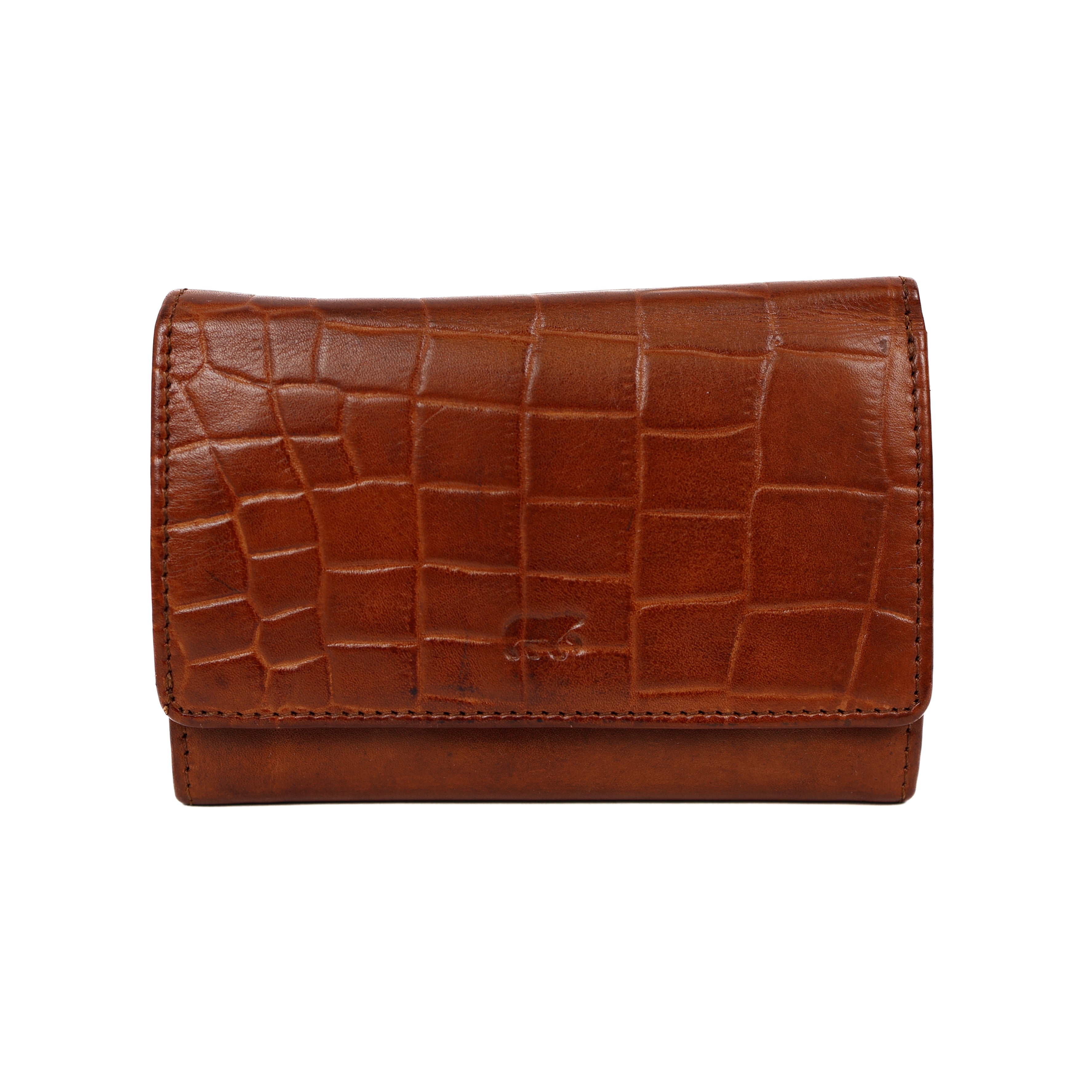 Wickelgeldbörse 'Flappie' Cognac Croco