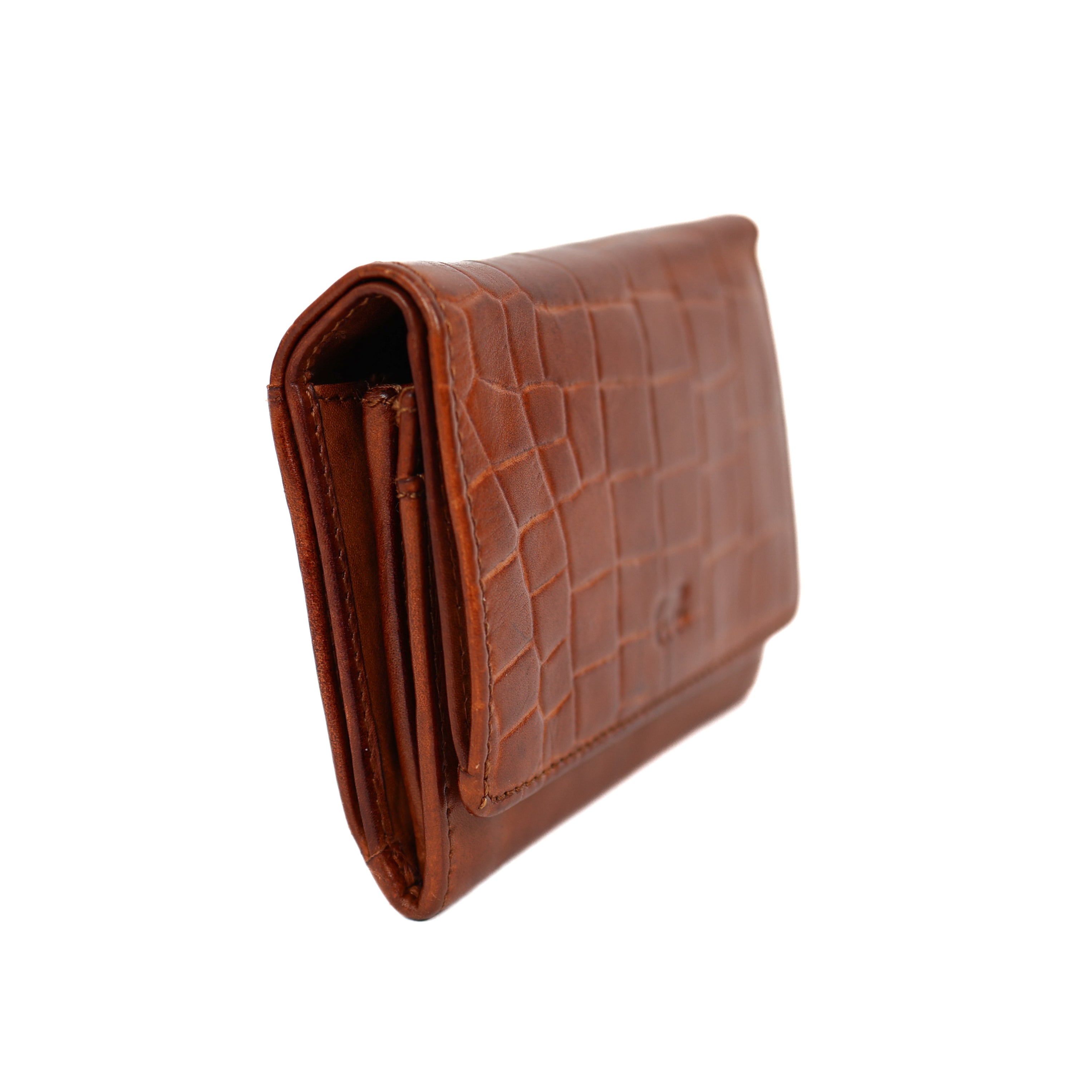Wickelgeldbörse 'Flappie' Cognac Croco