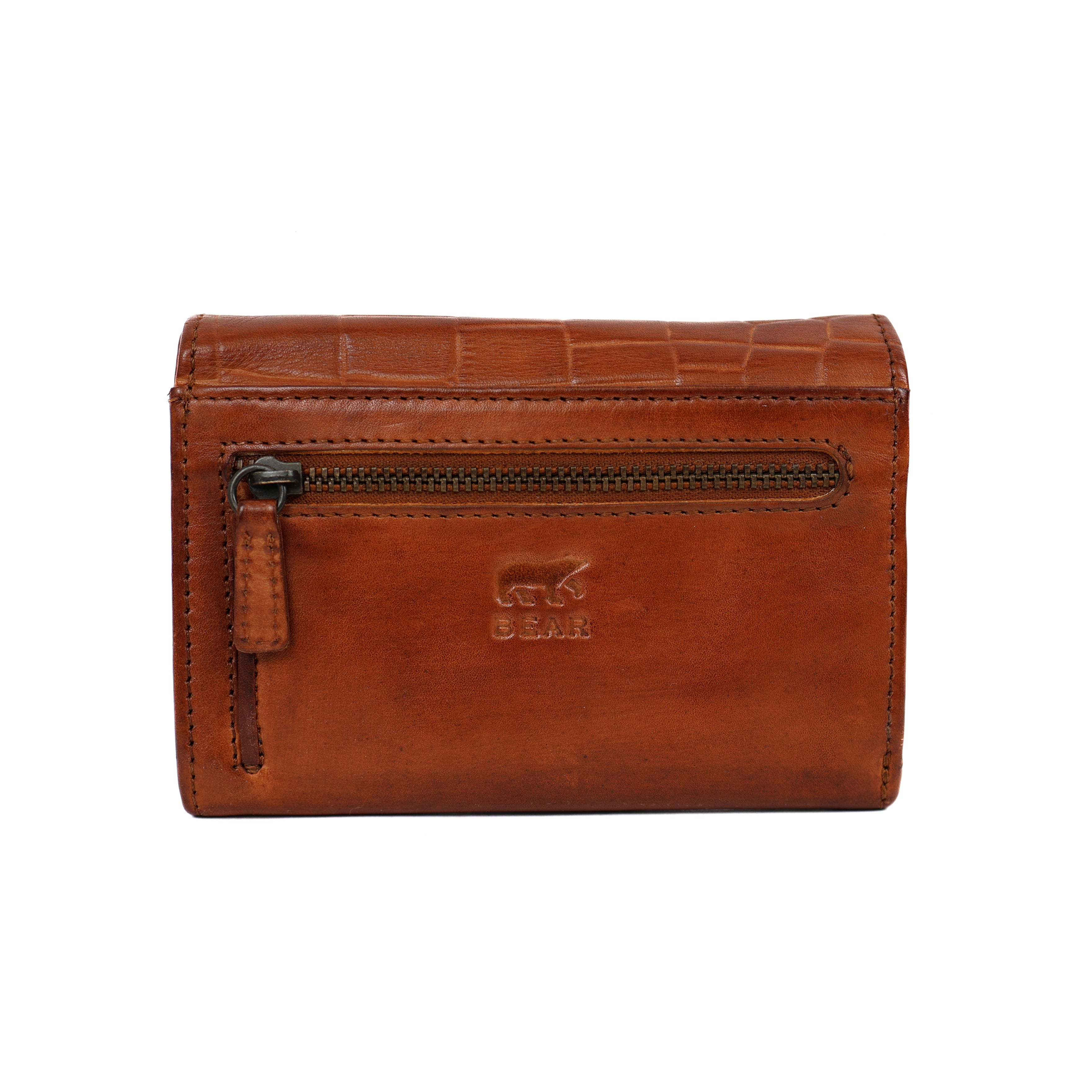 Wickelgeldbörse 'Flappie' Cognac Croco