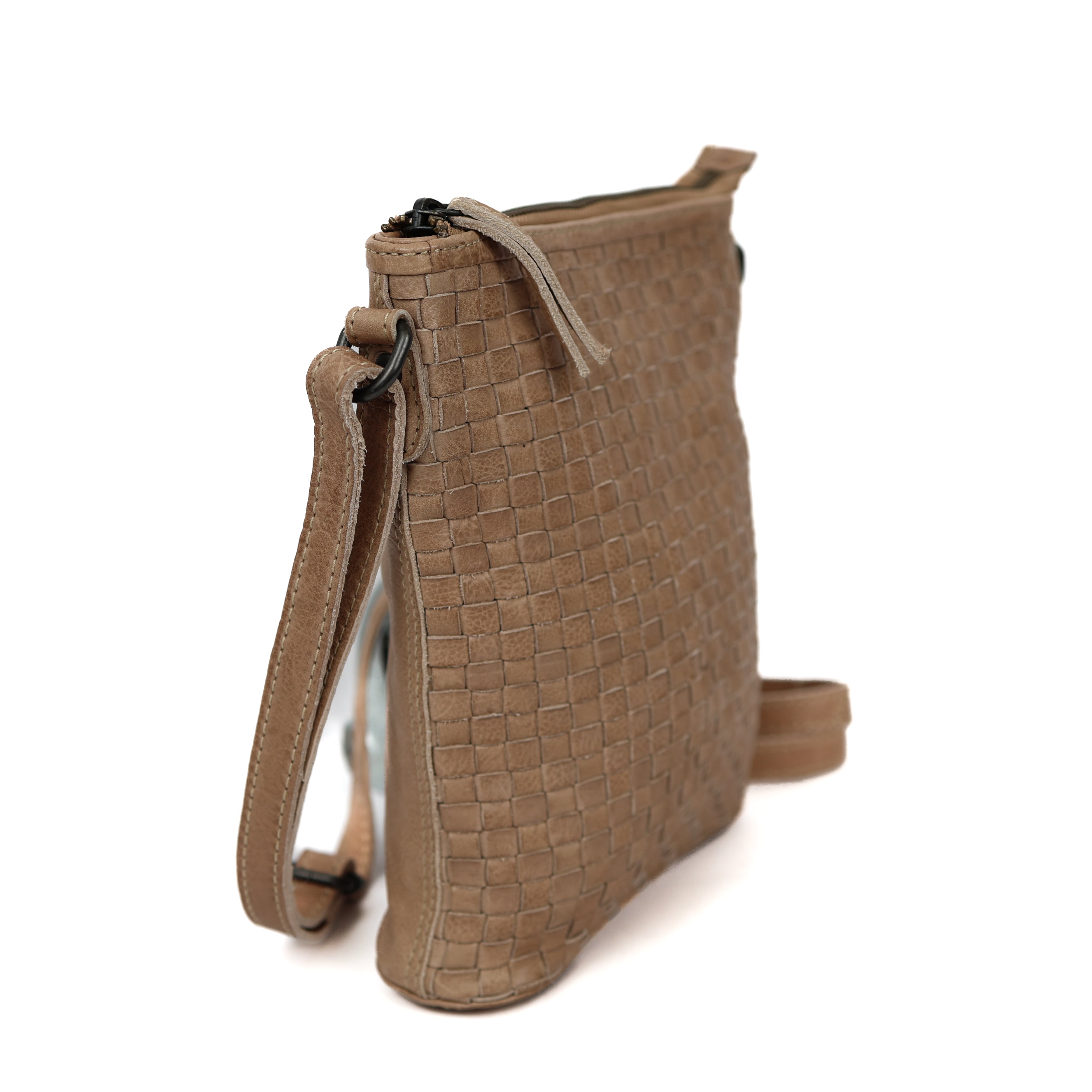 Kleine Umhängetasche 'Giulia' geflochten beige