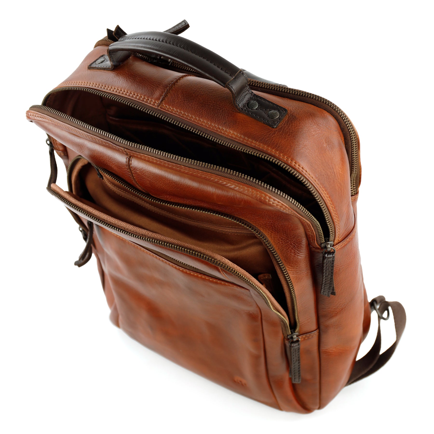 Laptop-Rucksack 'Ties' Cognac/Dunkelbraun