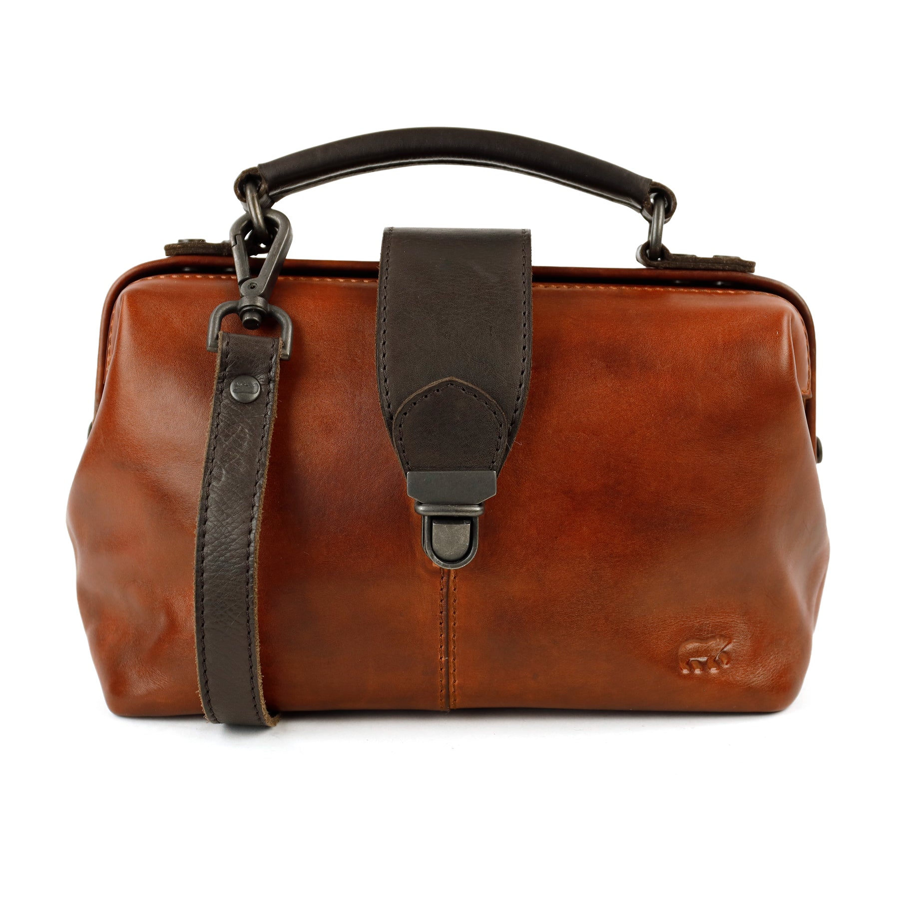 Mini-Arzttasche 'Julia' M Cognac/Dunkelbraun