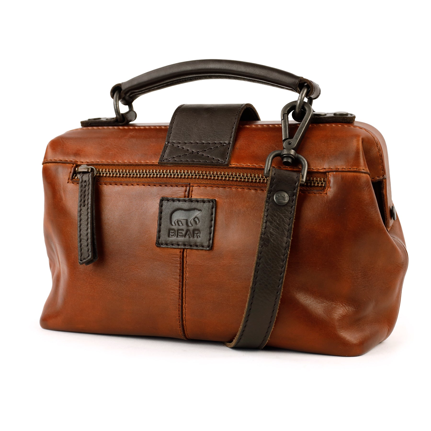Mini-Arzttasche 'Julia' M Cognac/Dunkelbraun