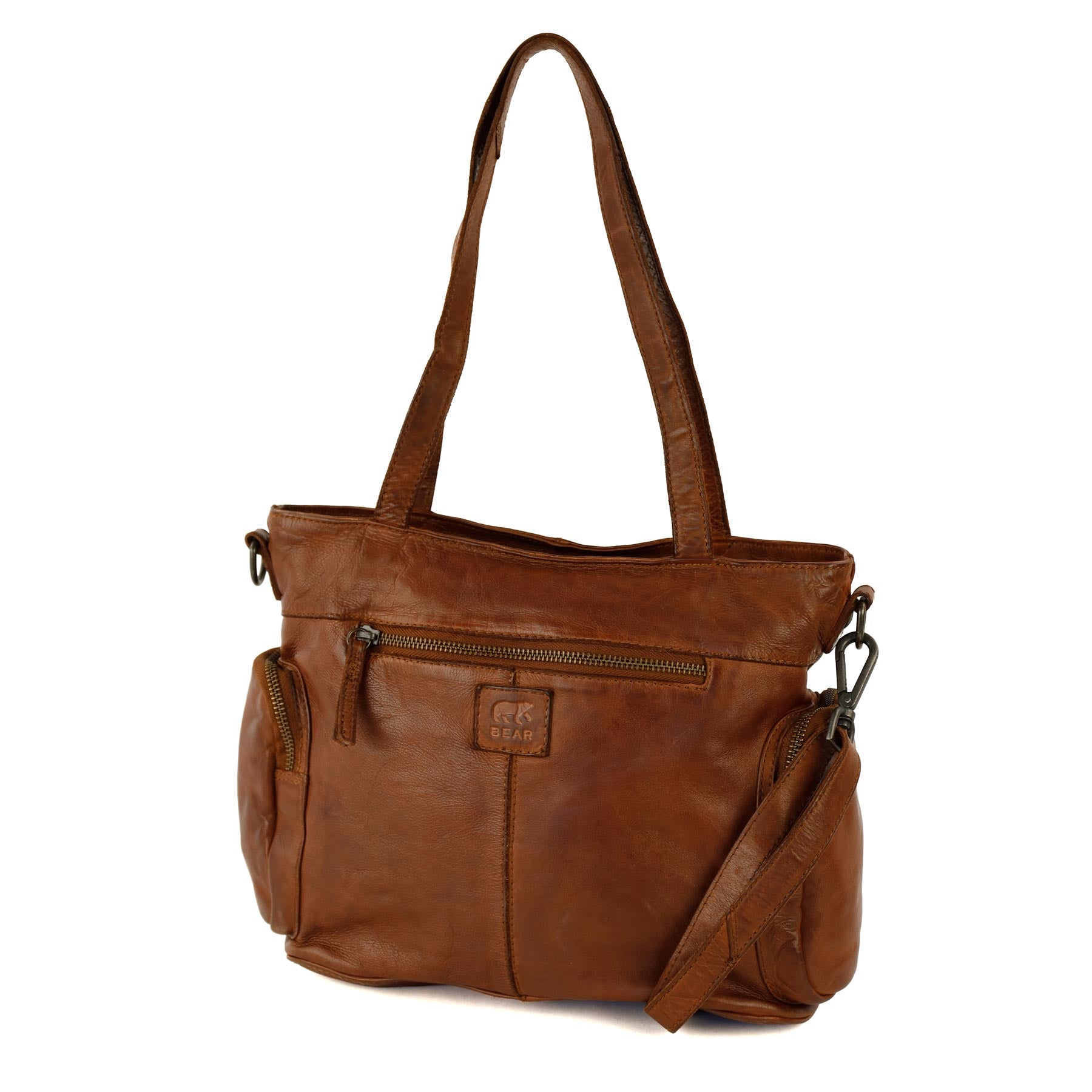 Shopper/Umhängetasche 'Liv' Cognac