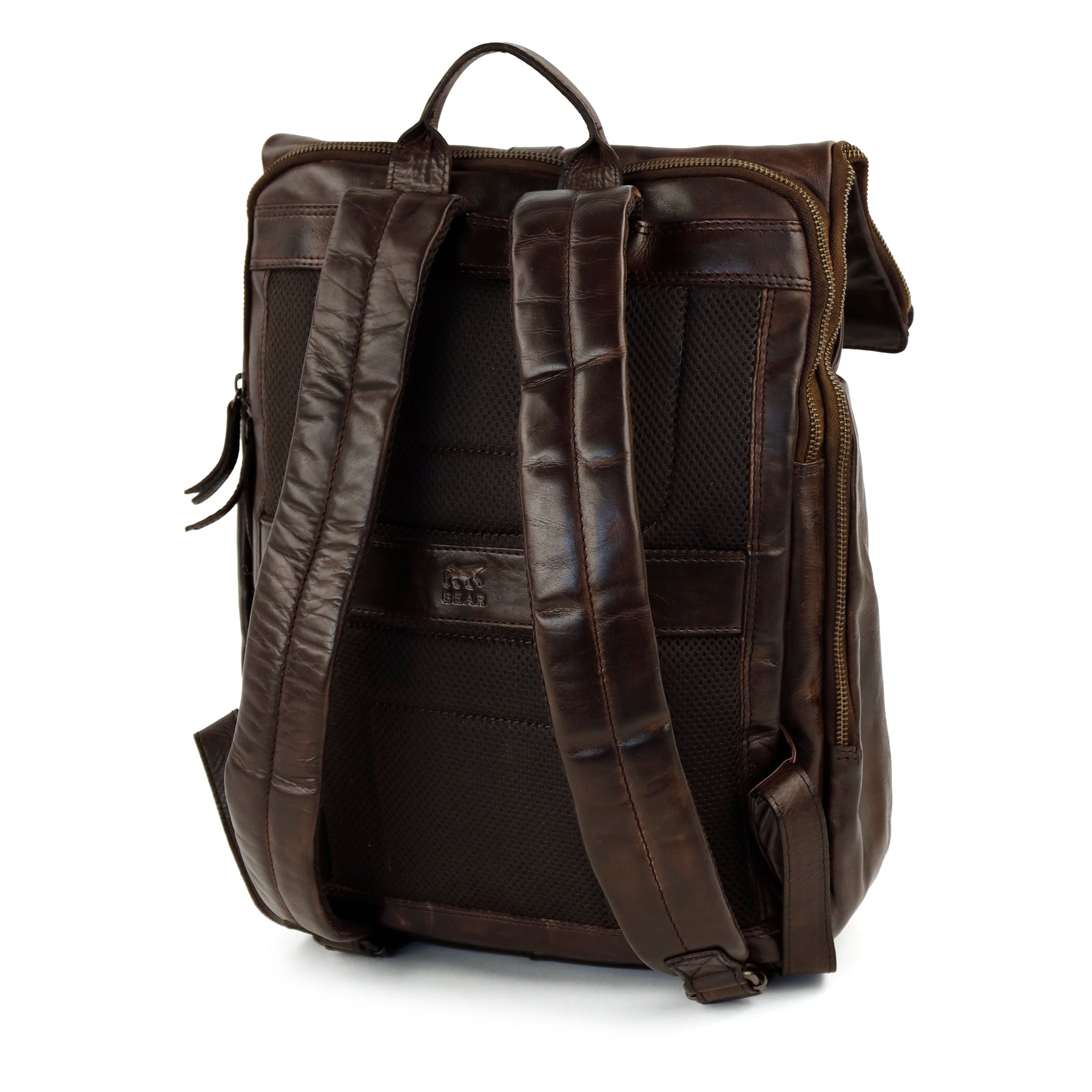 Rolltop Laptop Rucksack 15.6" 'Kai' Dunkelbraun