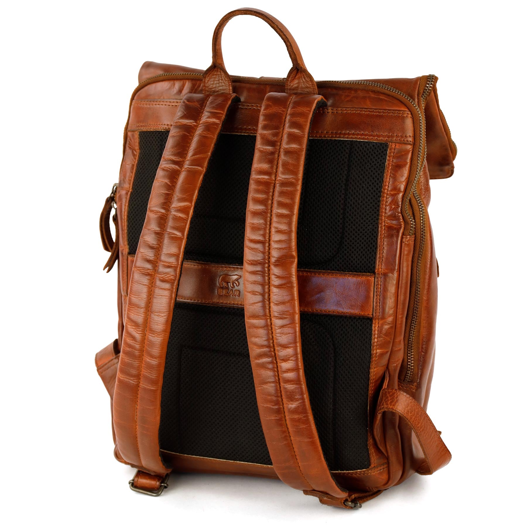 Rolltop Laptop Rucksack 15.6" 'Kai' Cognac