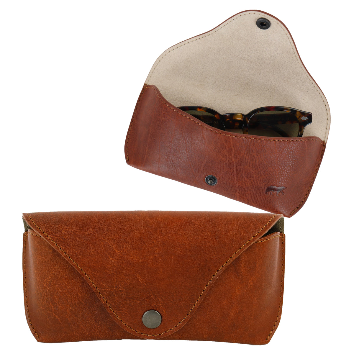 **Luxus-Brillenetui „Nikki“ – Cognac**
