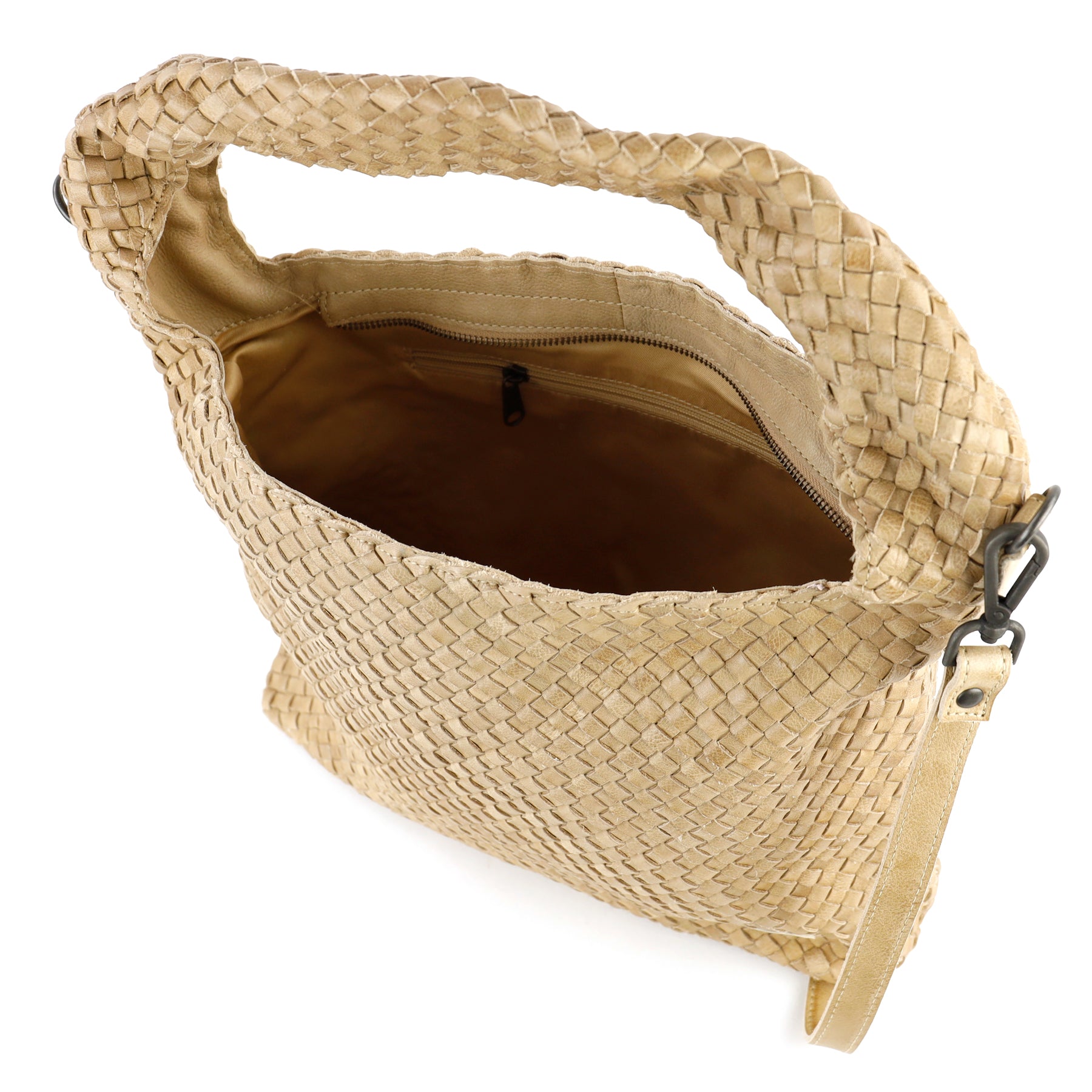 Geflochtene Beutel-/Umhängetasche 'Lauraine' Beige