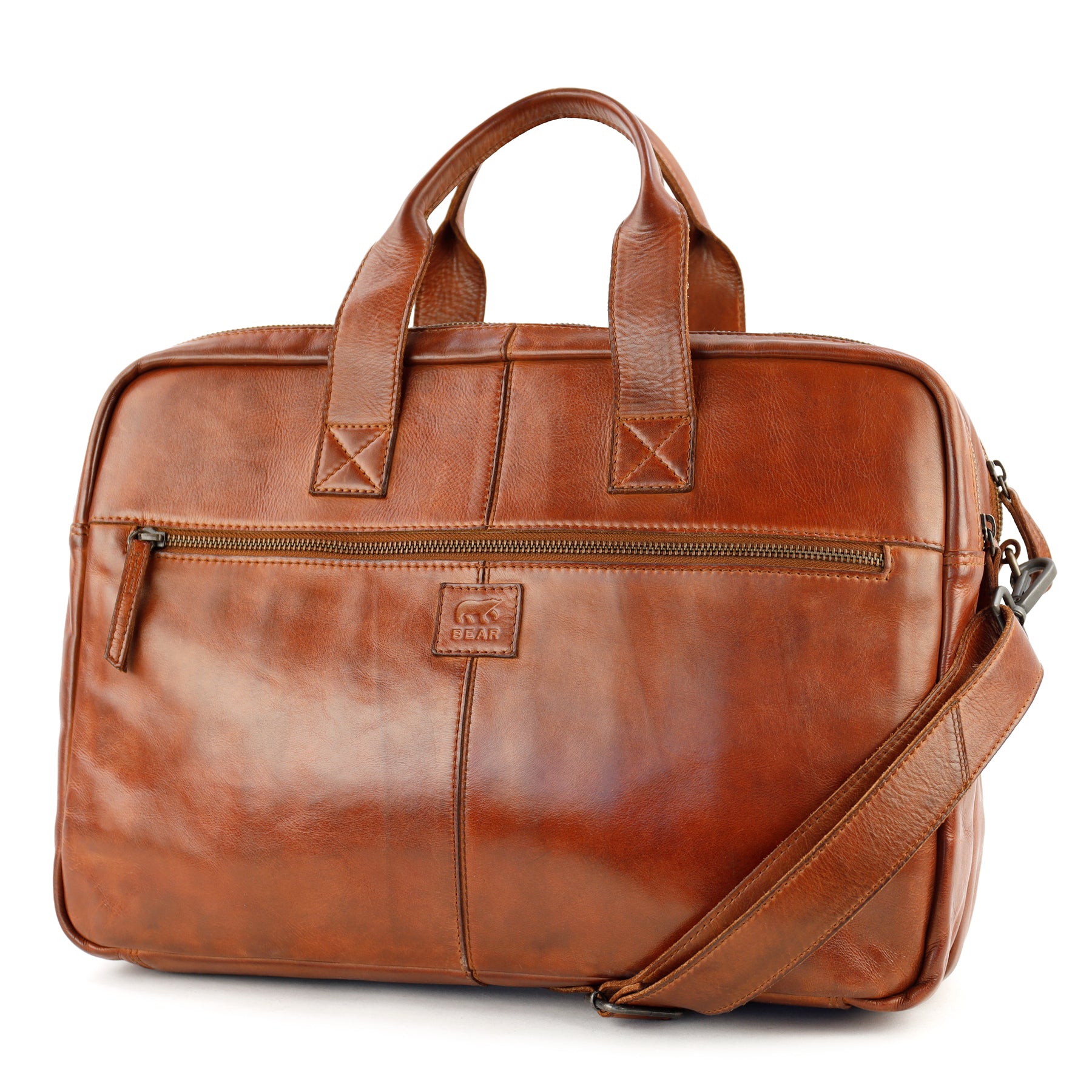 Weekender/Laptoptasche 15.6" 'Lou' Cognac