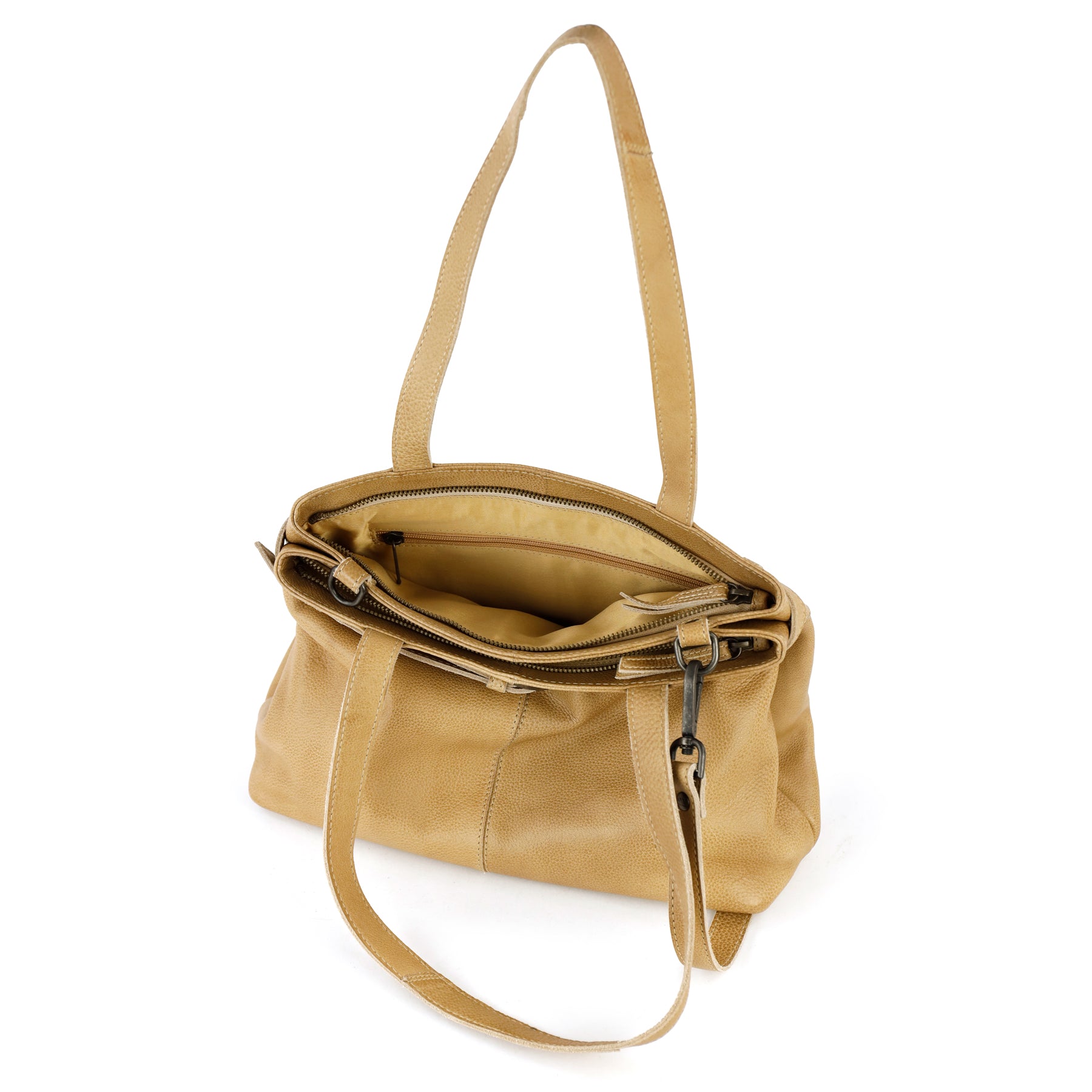 Hand-/Umhängetasche mit Schnalle 'Evi' Beige